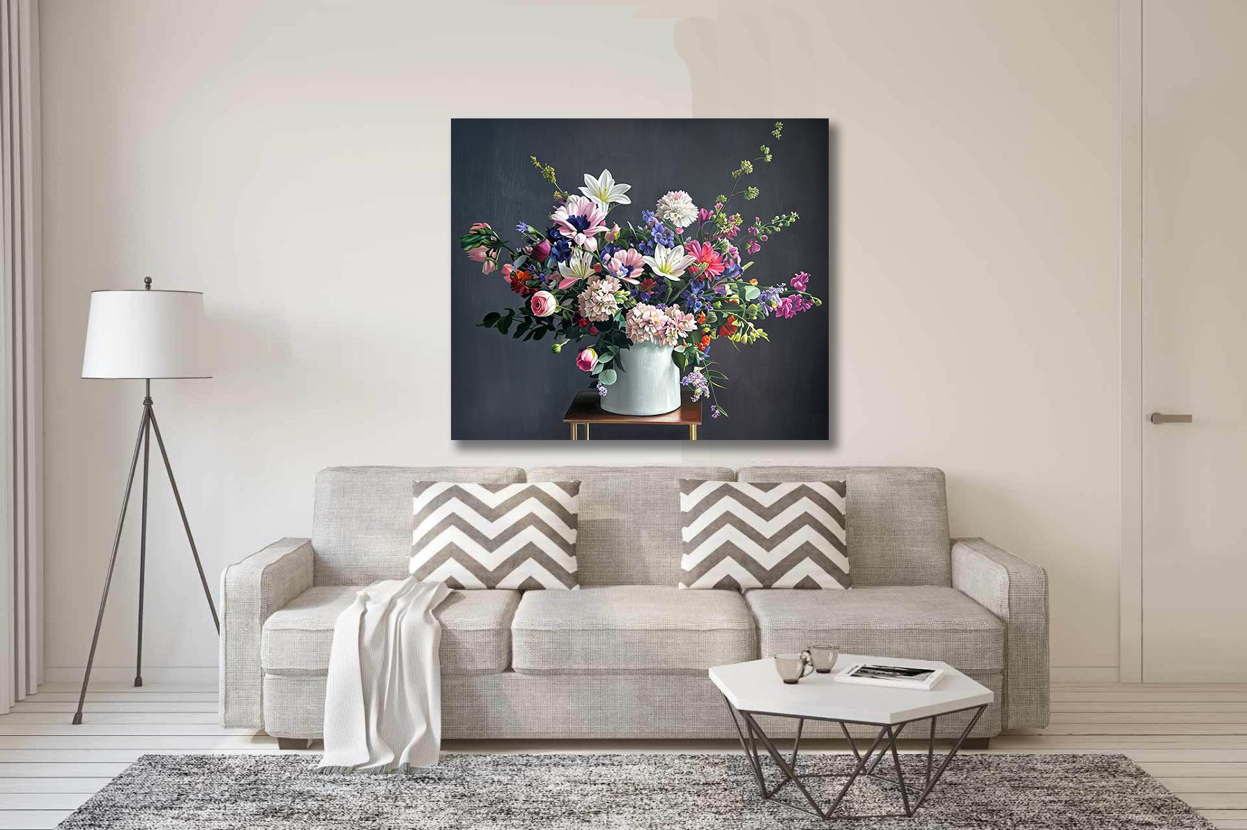 Trough the pale twilit meadow by K Husslein Botanical Hyperrealistic Still life  For Sale 7