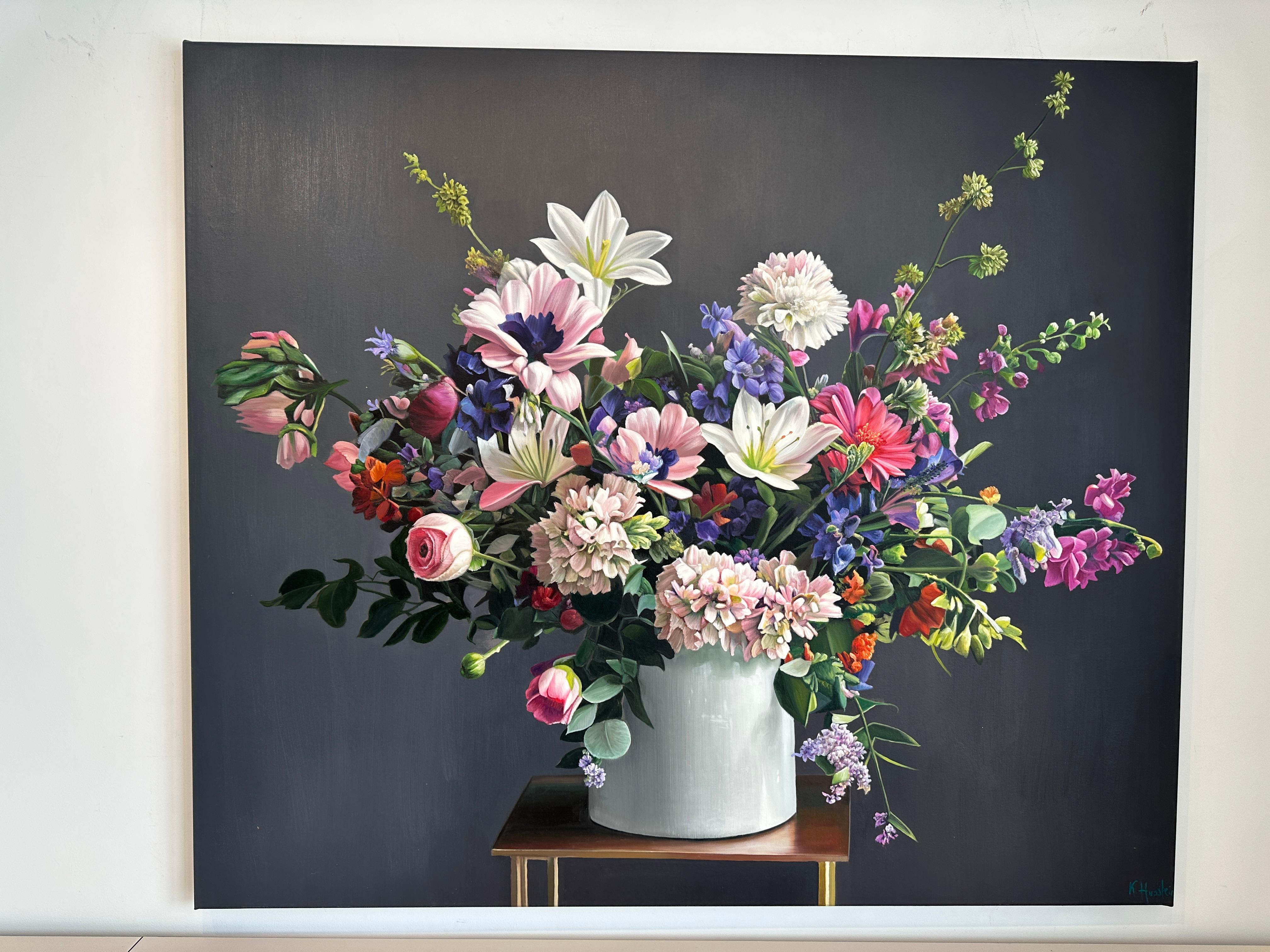Trough the pale twilit meadow by K Husslein Botanical Hyperrealistic Still life  For Sale 3