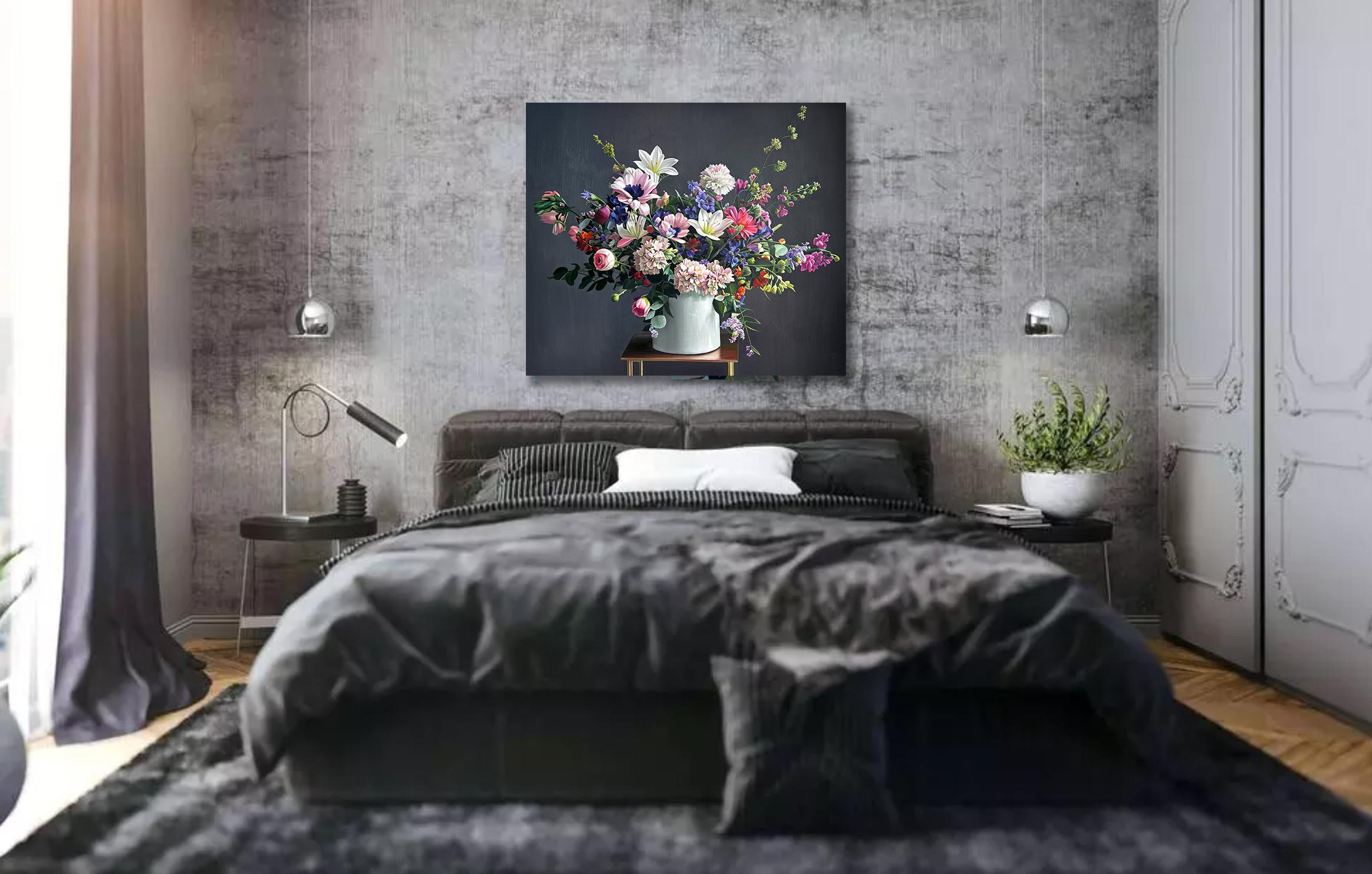 Trough the pale twilit meadow by K Husslein Botanical Hyperrealistic Still life  For Sale 6