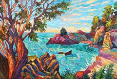 Turquoise Waters - Oil Painting Impressionist Style Textural Landscape Artwork