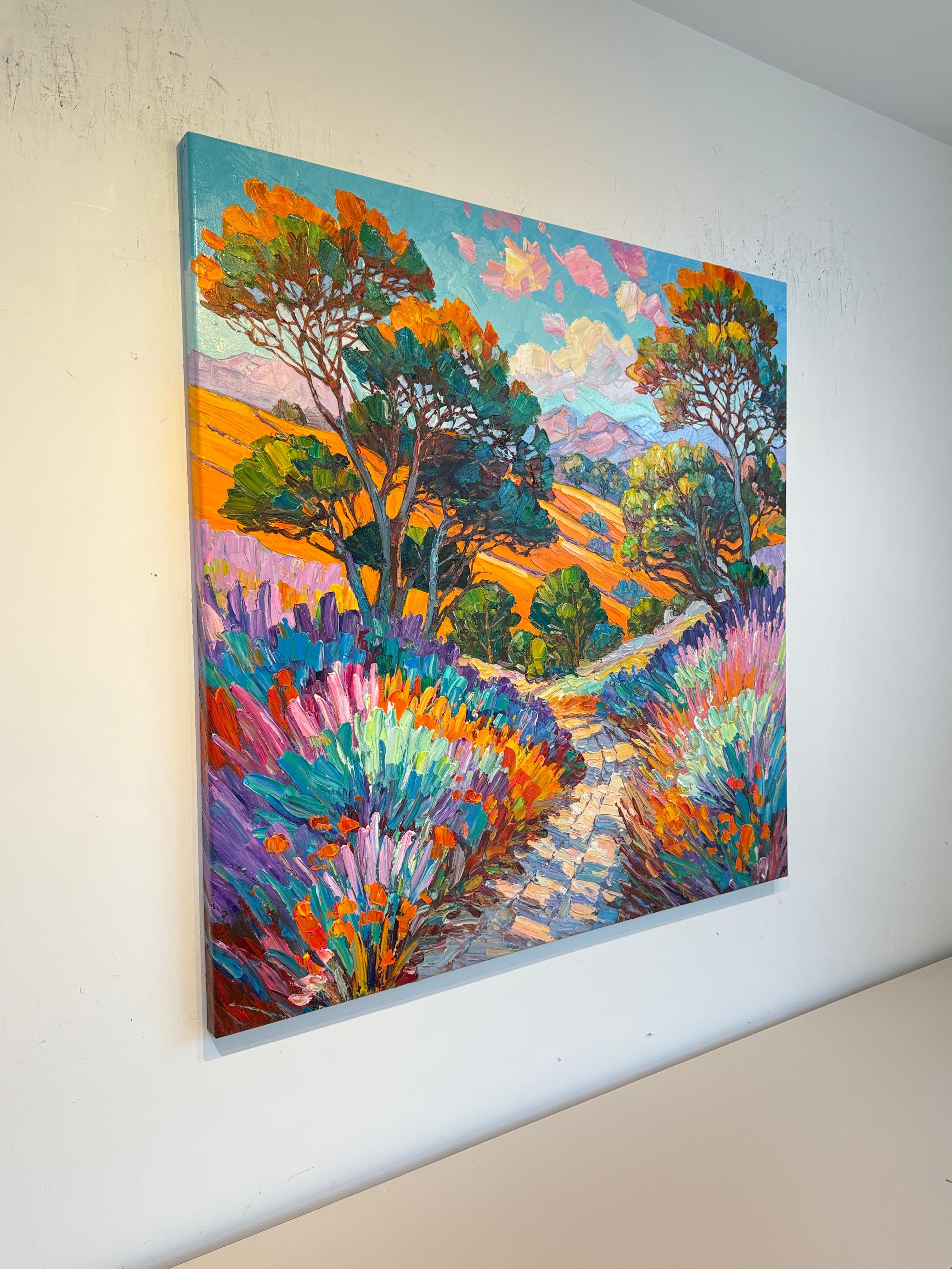 Walking the path with you side by side by K.Husslein Impasto Forest Oil Painting For Sale 10