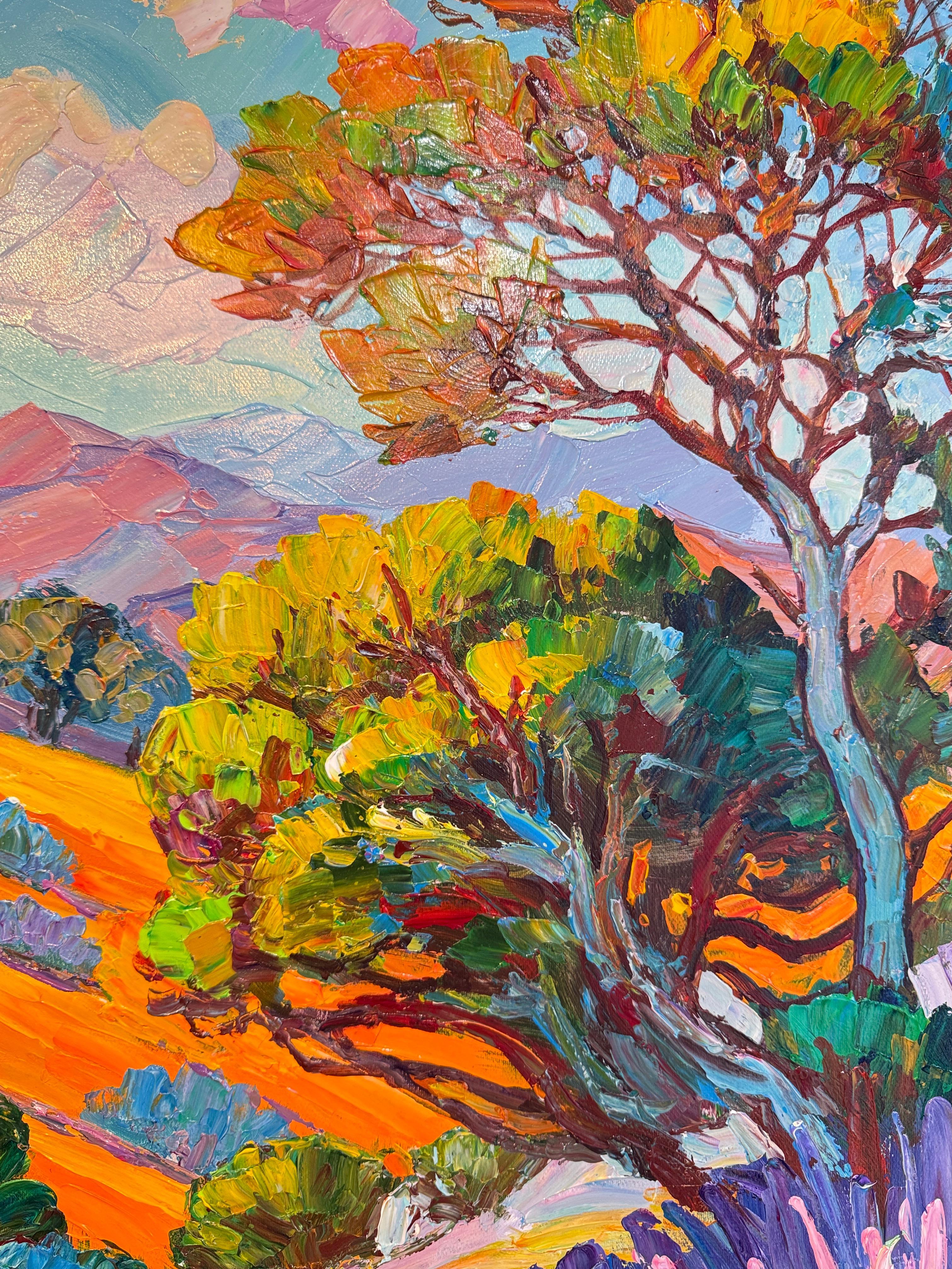 Walking the path with you side by side by K.Husslein Impasto Forest Oil Painting For Sale 11