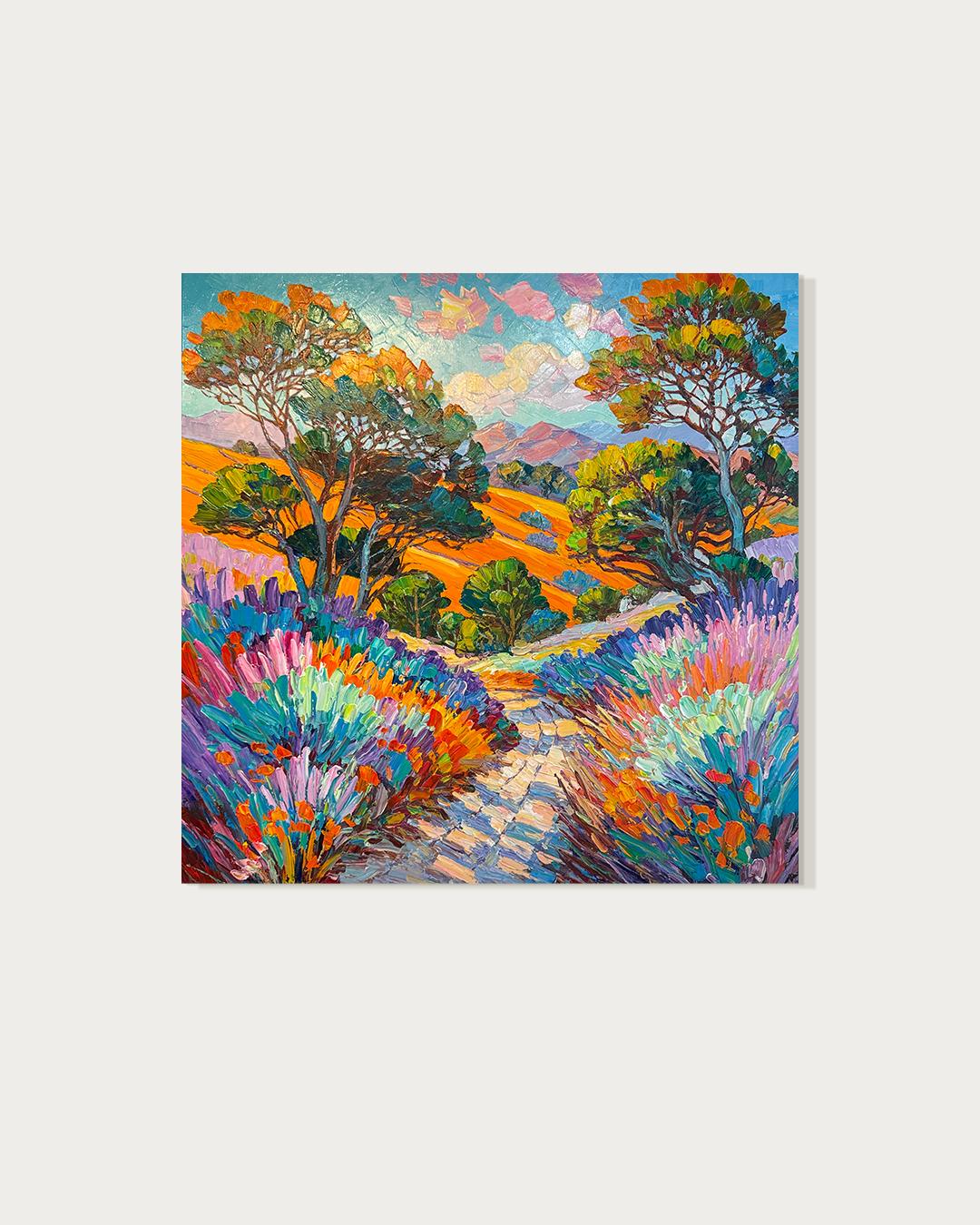 Walking the path with you side by side by K.Husslein Impasto Forest Oil Painting For Sale 1