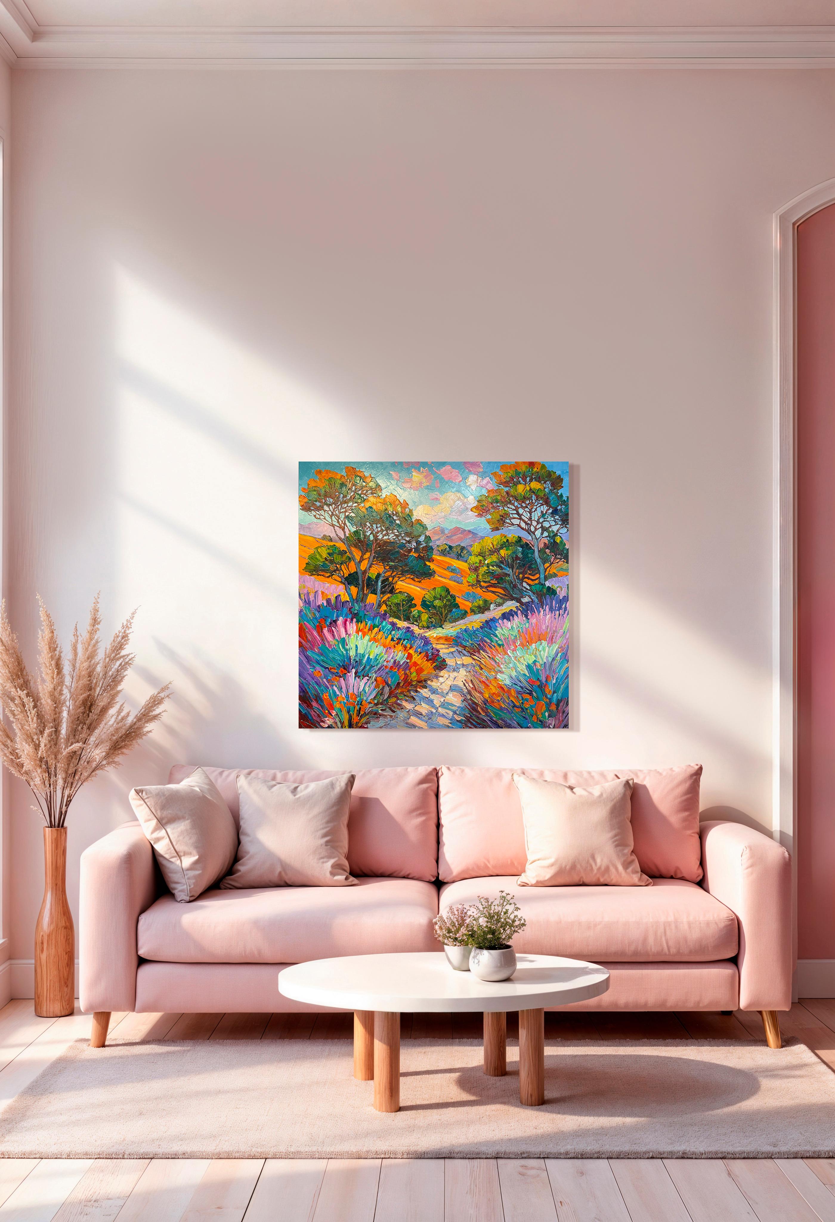 Walking the path with you side by side by K.Husslein Impasto Forest Oil Painting For Sale 2