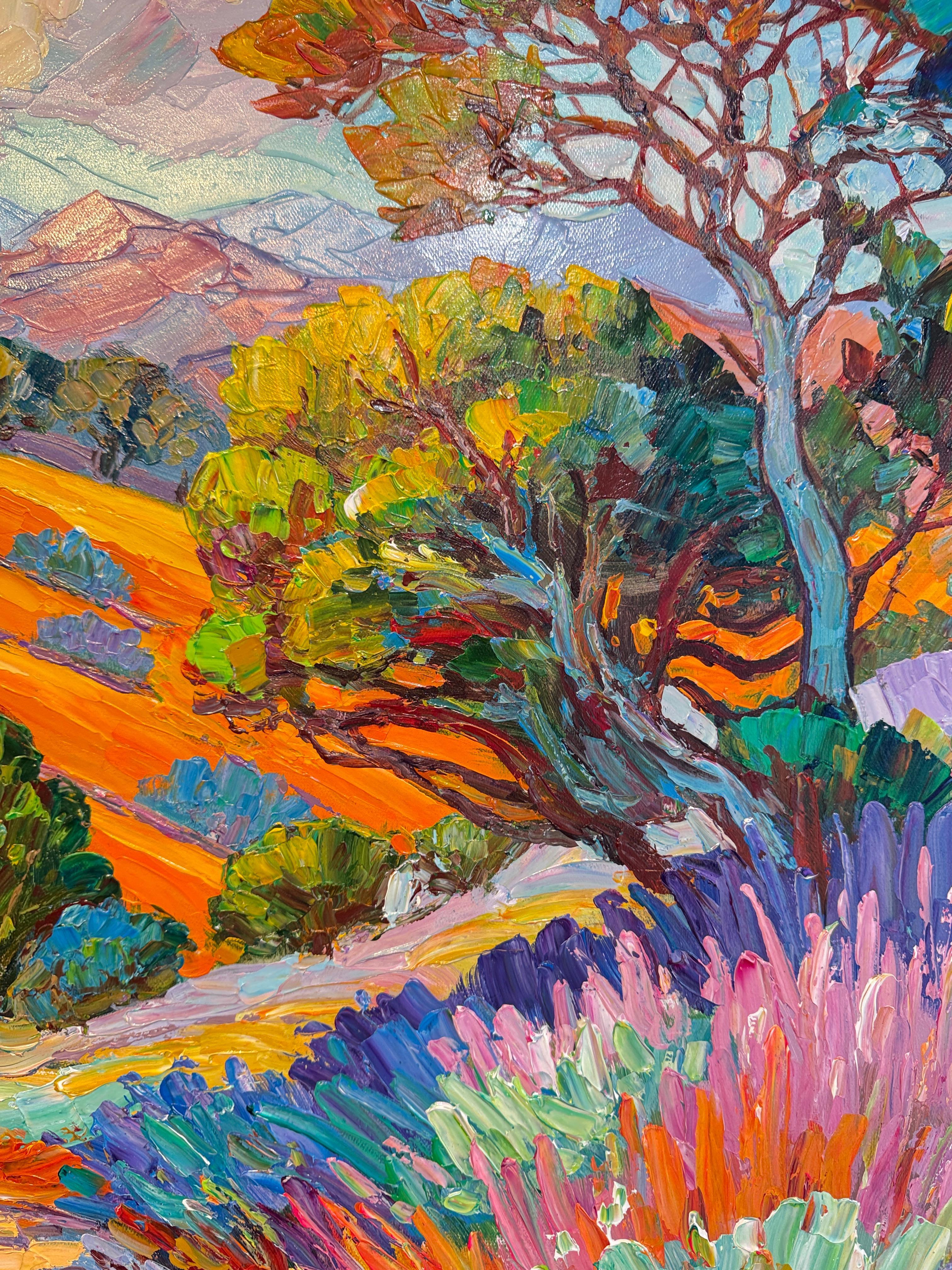 Walking the path with you side by side by K.Husslein Impasto Forest Oil Painting For Sale 3