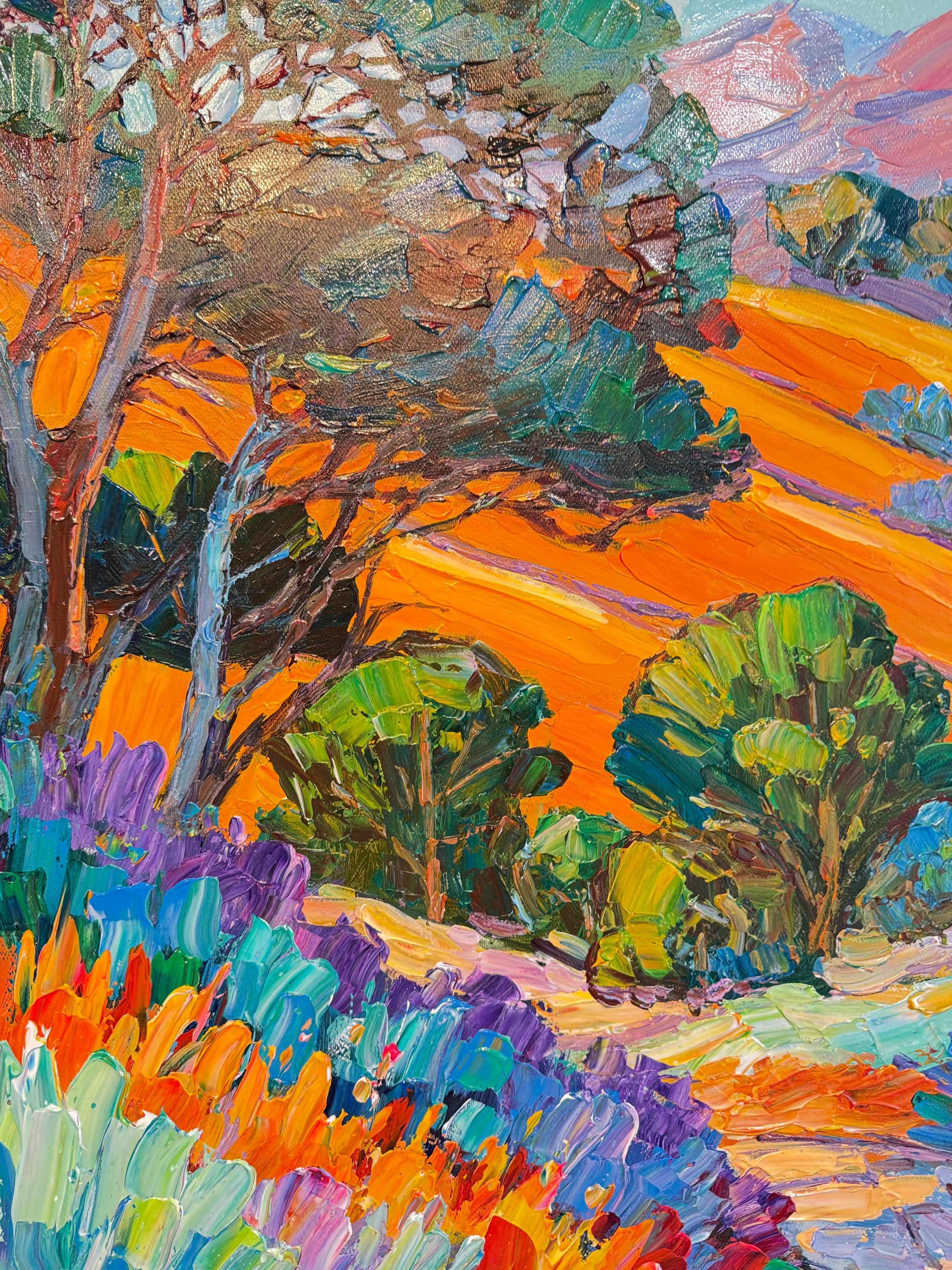 Walking the path with you side by side by K.Husslein Impasto Forest Oil Painting For Sale 6