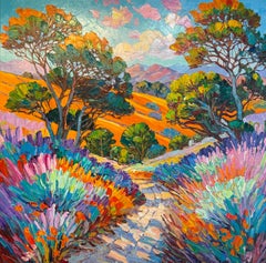 Recorriendo el camino contigo al lado de K.Husslein Pintura al óleo Bosque Impasto