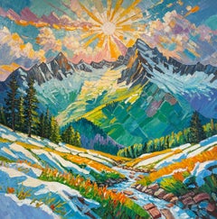 Den Weg mit dir gehen Seite an Seite von K.Husslein Impasto Forest Ölgemälde