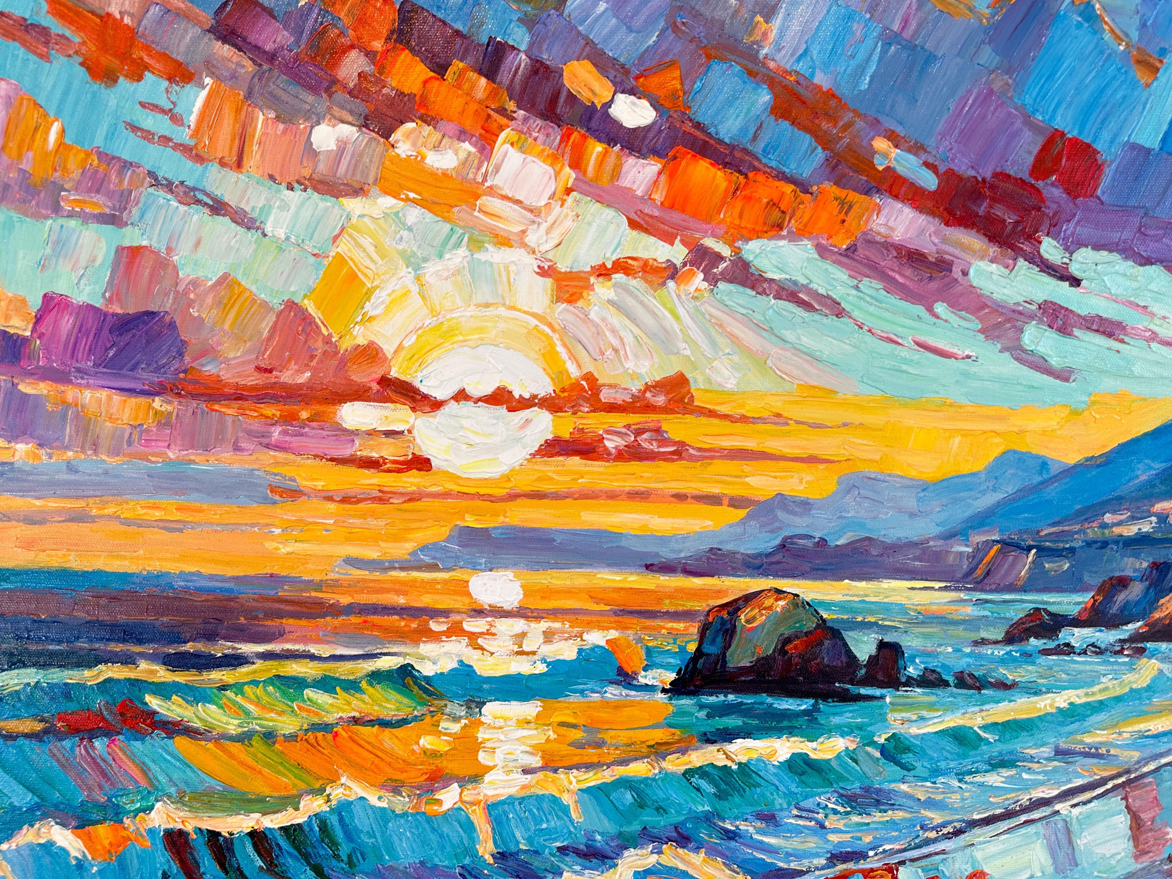 Watching the Sun go down with You von K.Husslein Impasto-Gemälde im Angebot 1