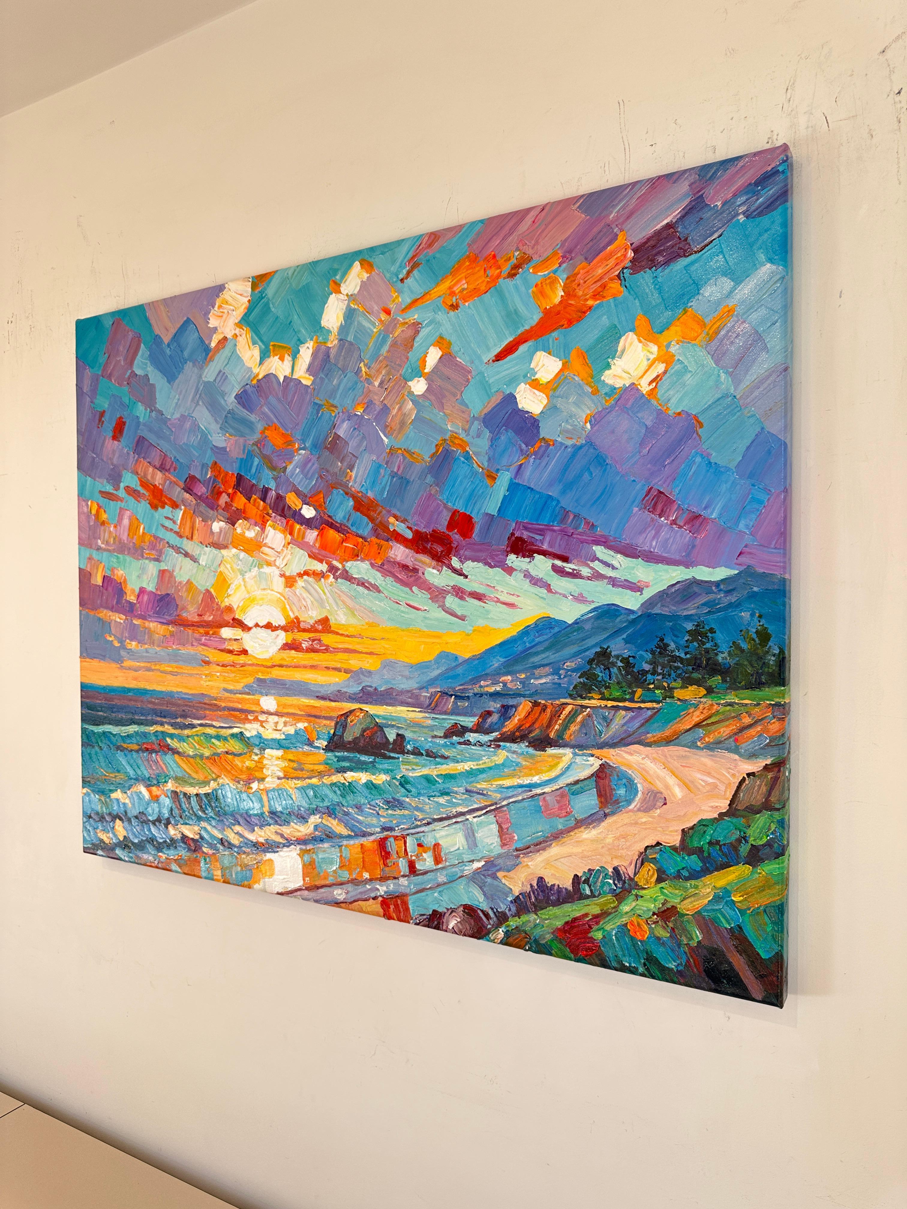Watching the Sun go down with You von K.Husslein Impasto-Gemälde im Angebot 2