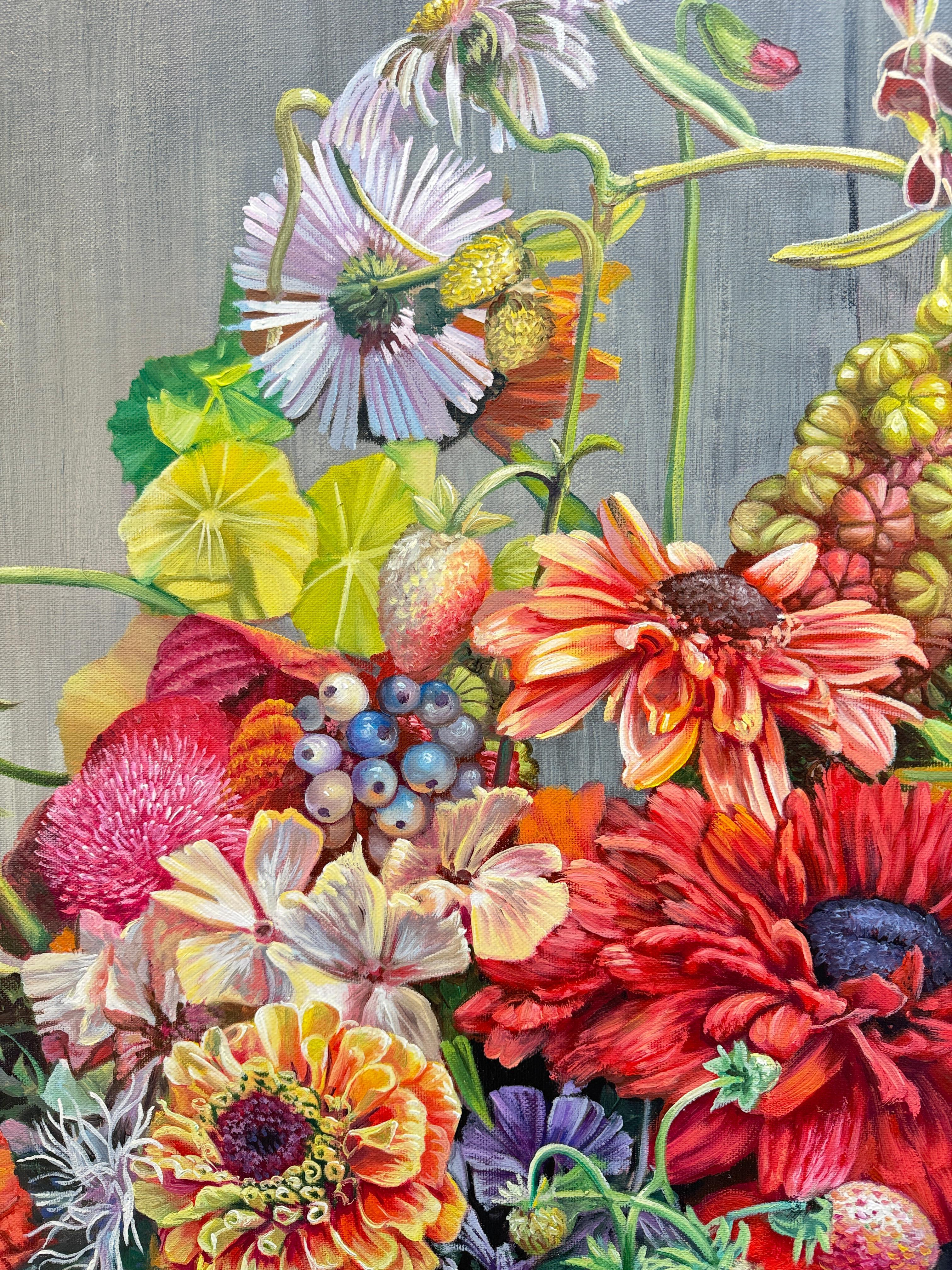 Wir werden zusammen gezogen wie das Licht zum Morgen - KHusslein Blumenstillleben im Angebot 7