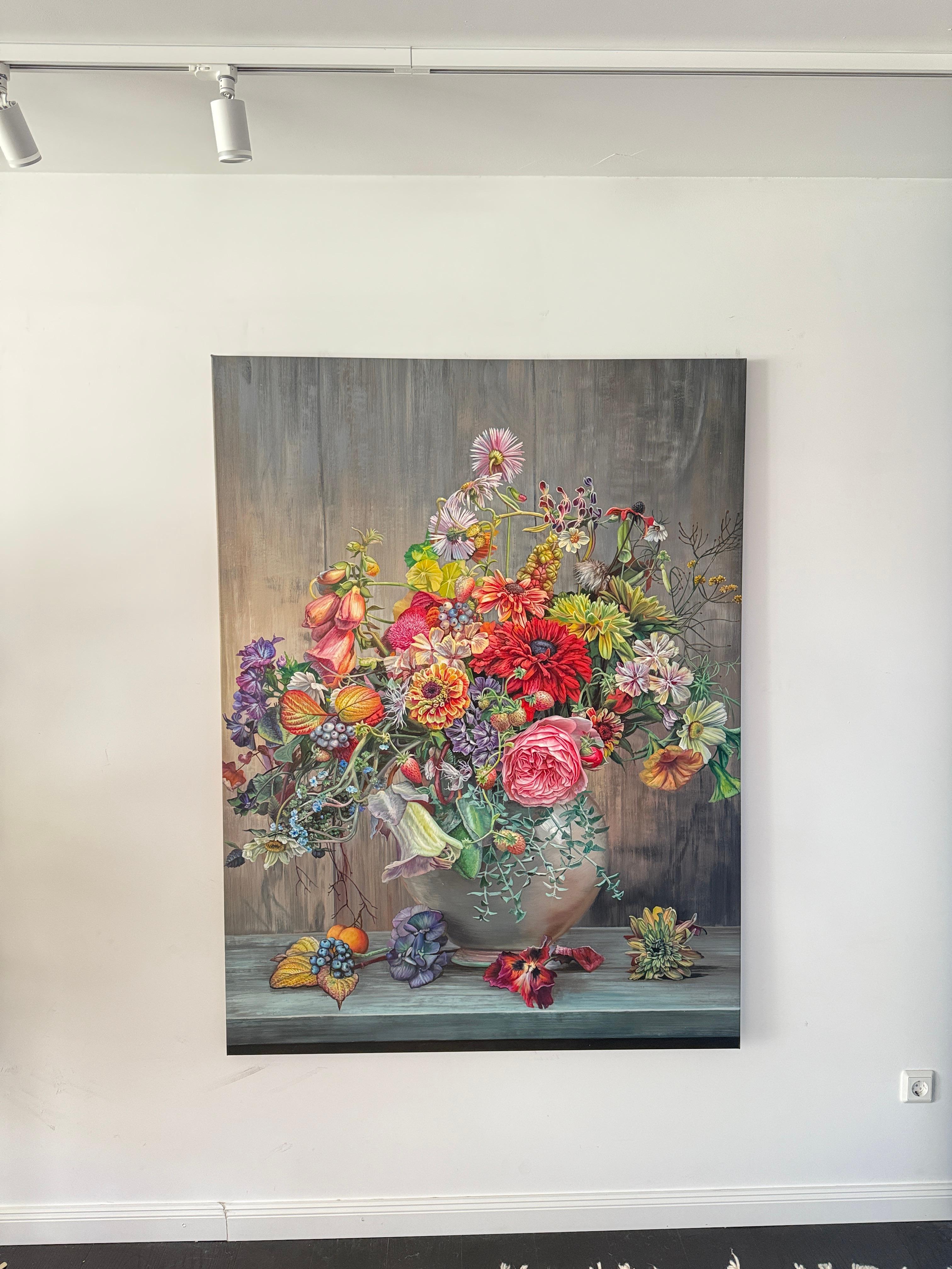 Wir werden zusammen gezogen wie das Licht zum Morgen - KHusslein Blumenstillleben im Angebot 8