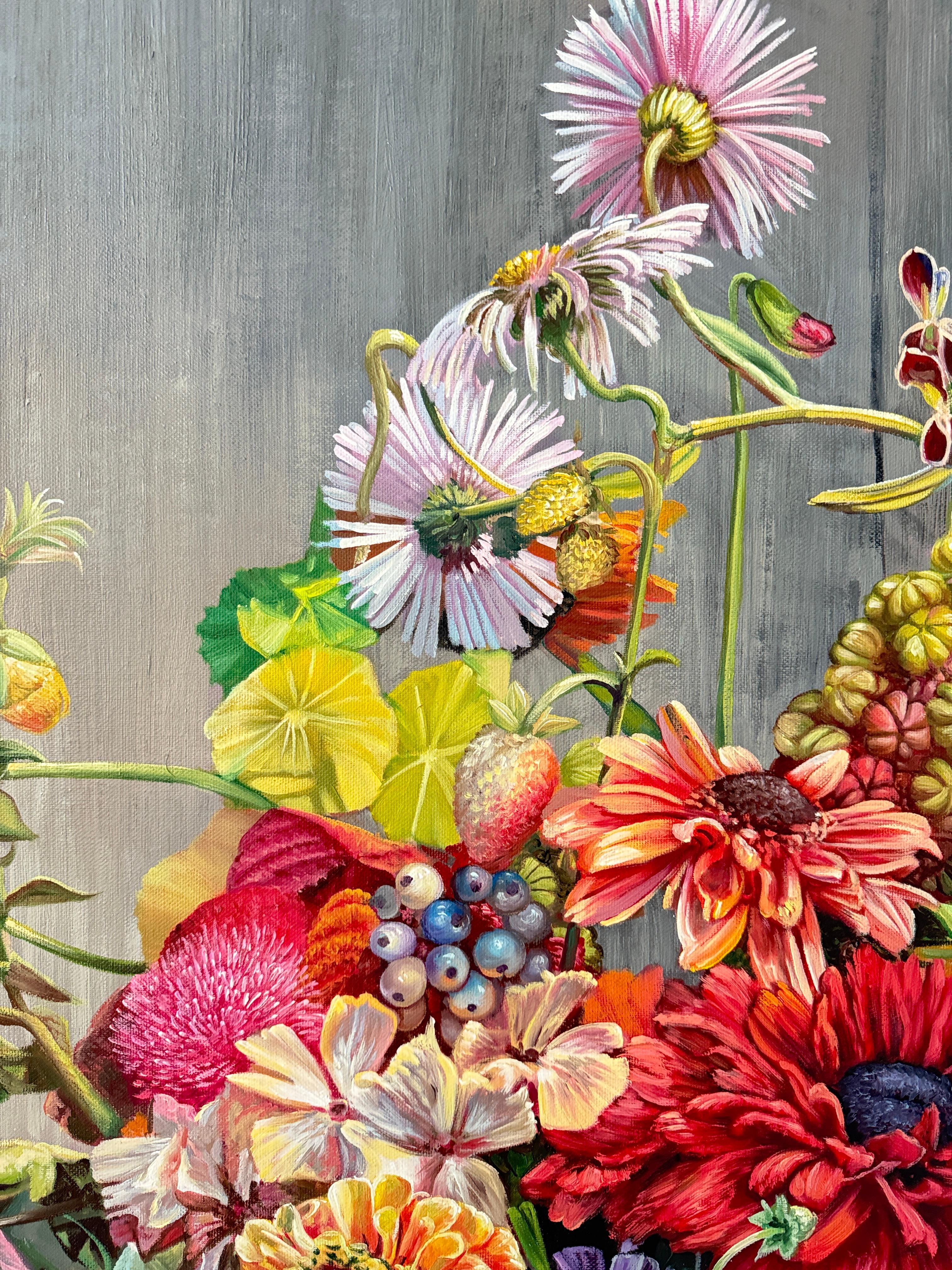 Wir werden zusammen gezogen wie das Licht zum Morgen - KHusslein Blumenstillleben im Angebot 9