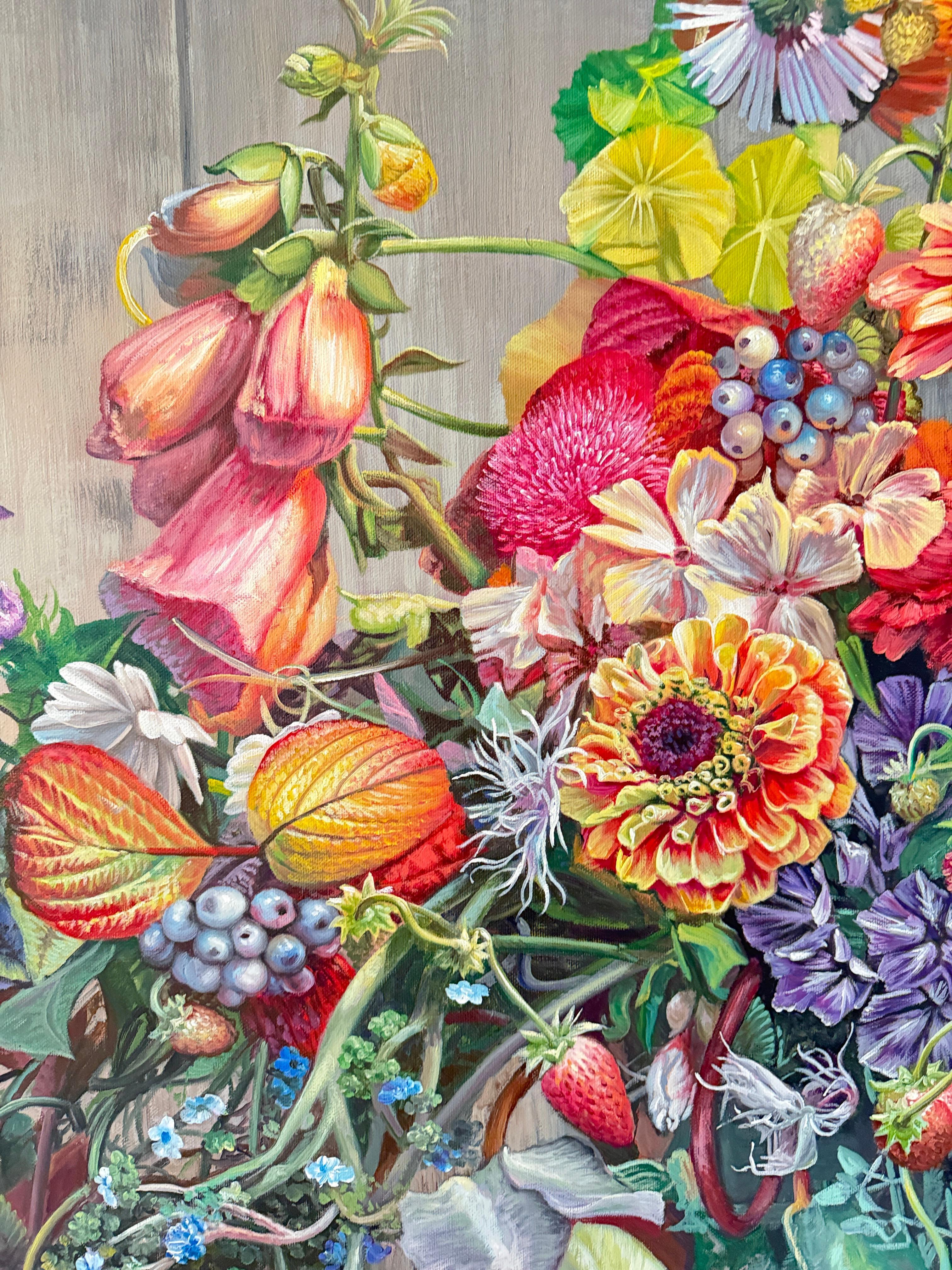Wir werden zusammen gezogen wie das Licht zum Morgen - KHusslein Blumenstillleben im Angebot 12
