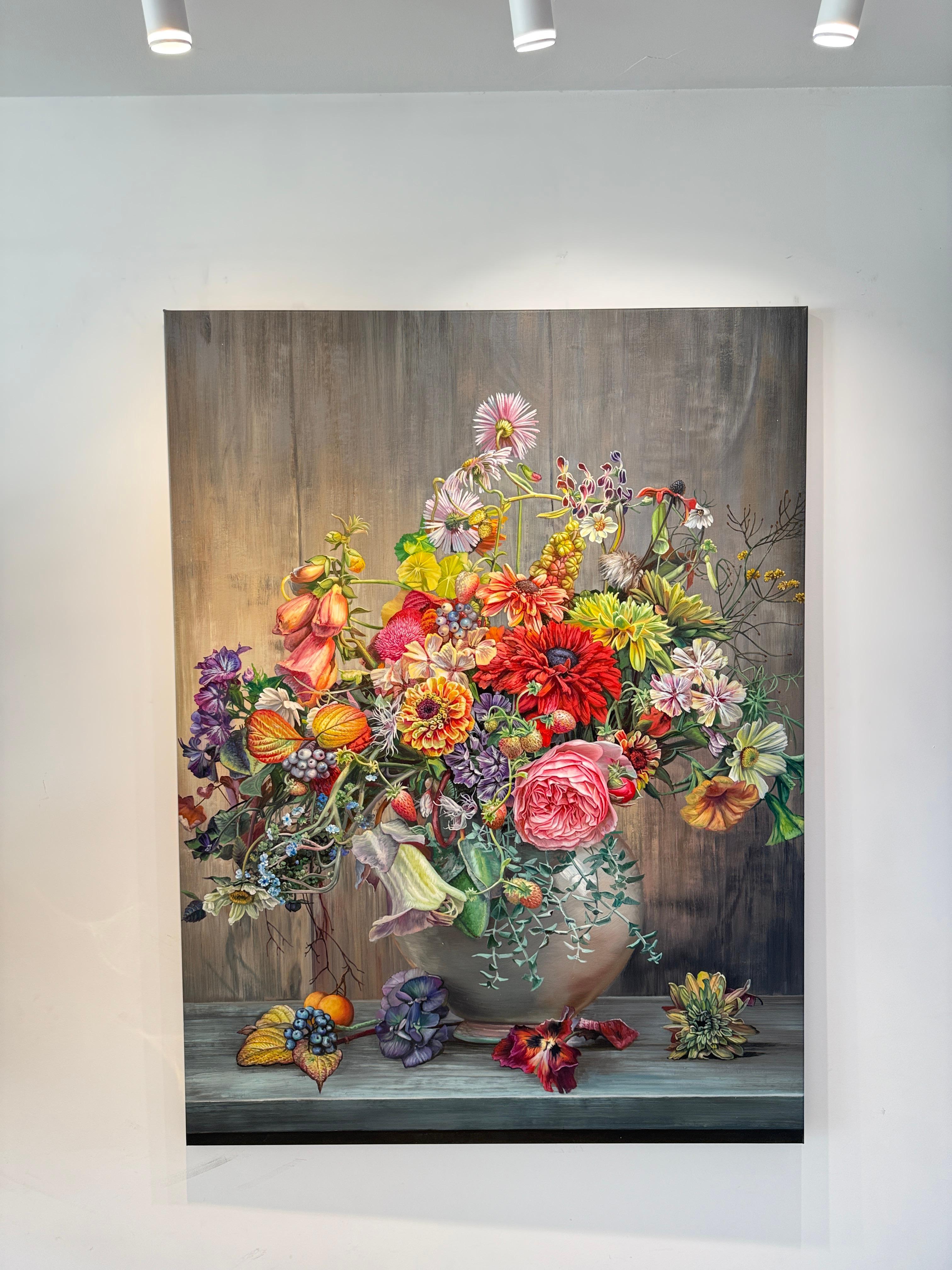 Wir werden zusammen gezogen wie das Licht zum Morgen - KHusslein Blumenstillleben im Angebot 15
