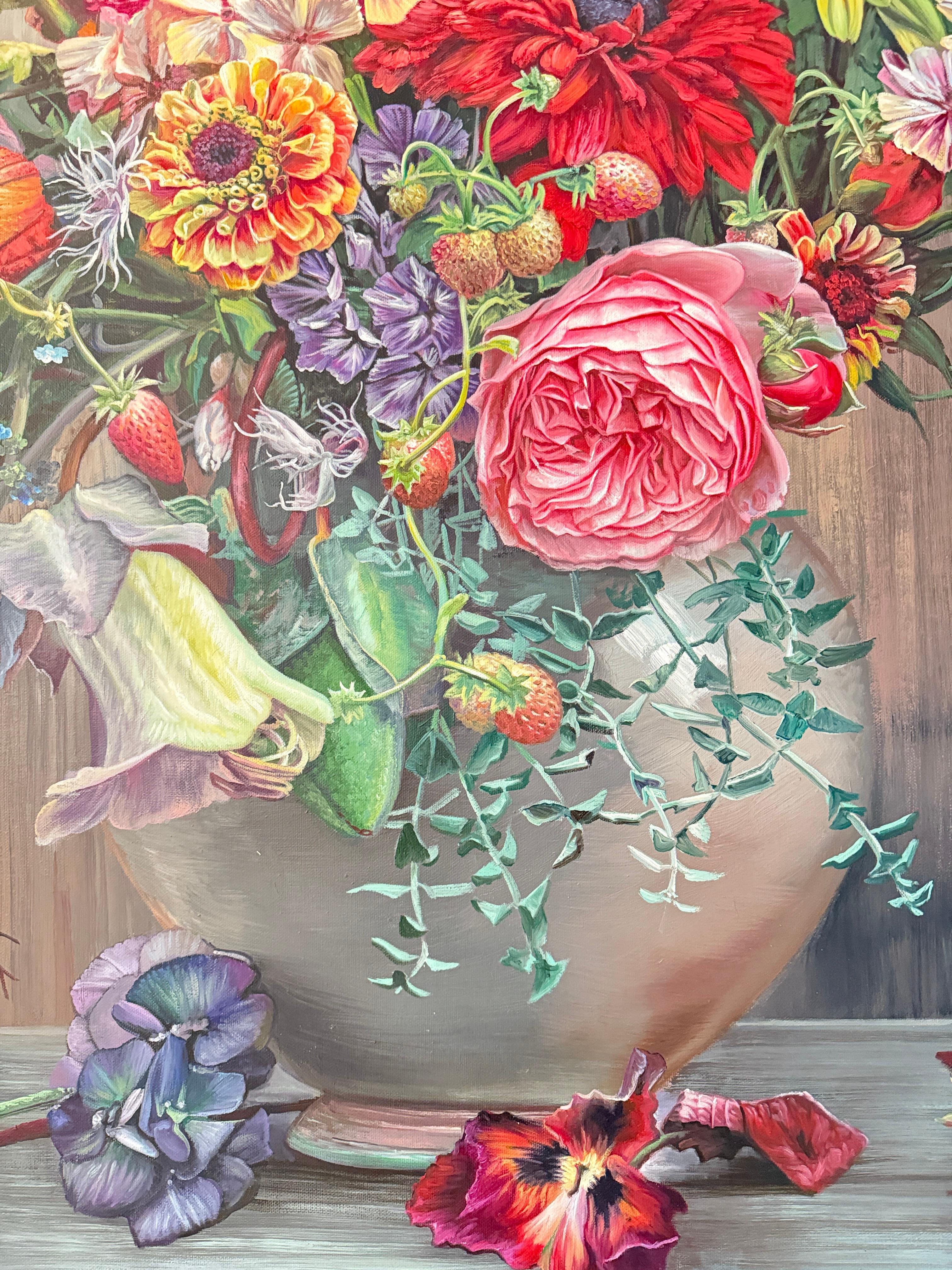 Wir werden zusammen gezogen wie das Licht zum Morgen - KHusslein Blumenstillleben im Angebot 1