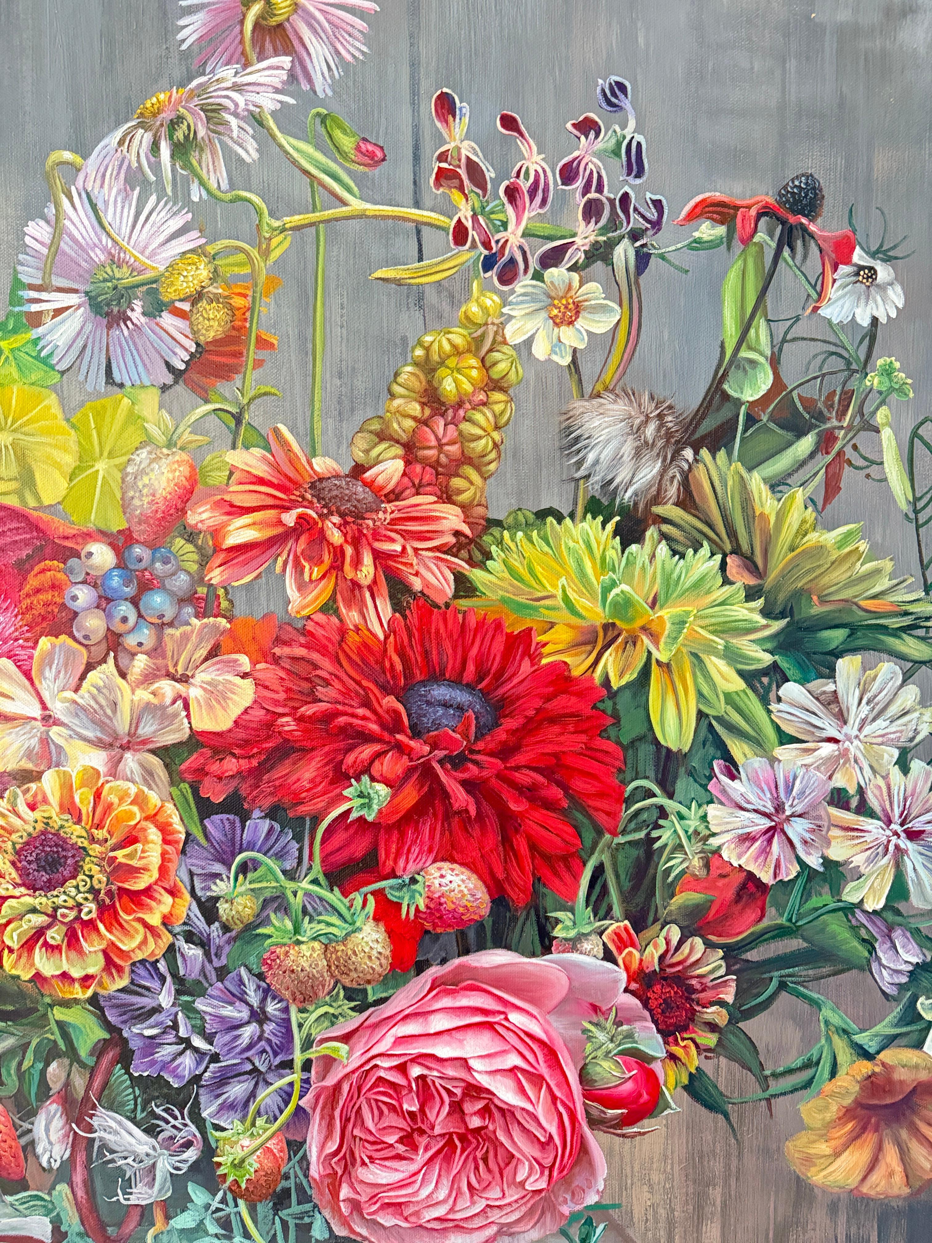 Wir werden zusammen gezogen wie das Licht zum Morgen - KHusslein Blumenstillleben im Angebot 3