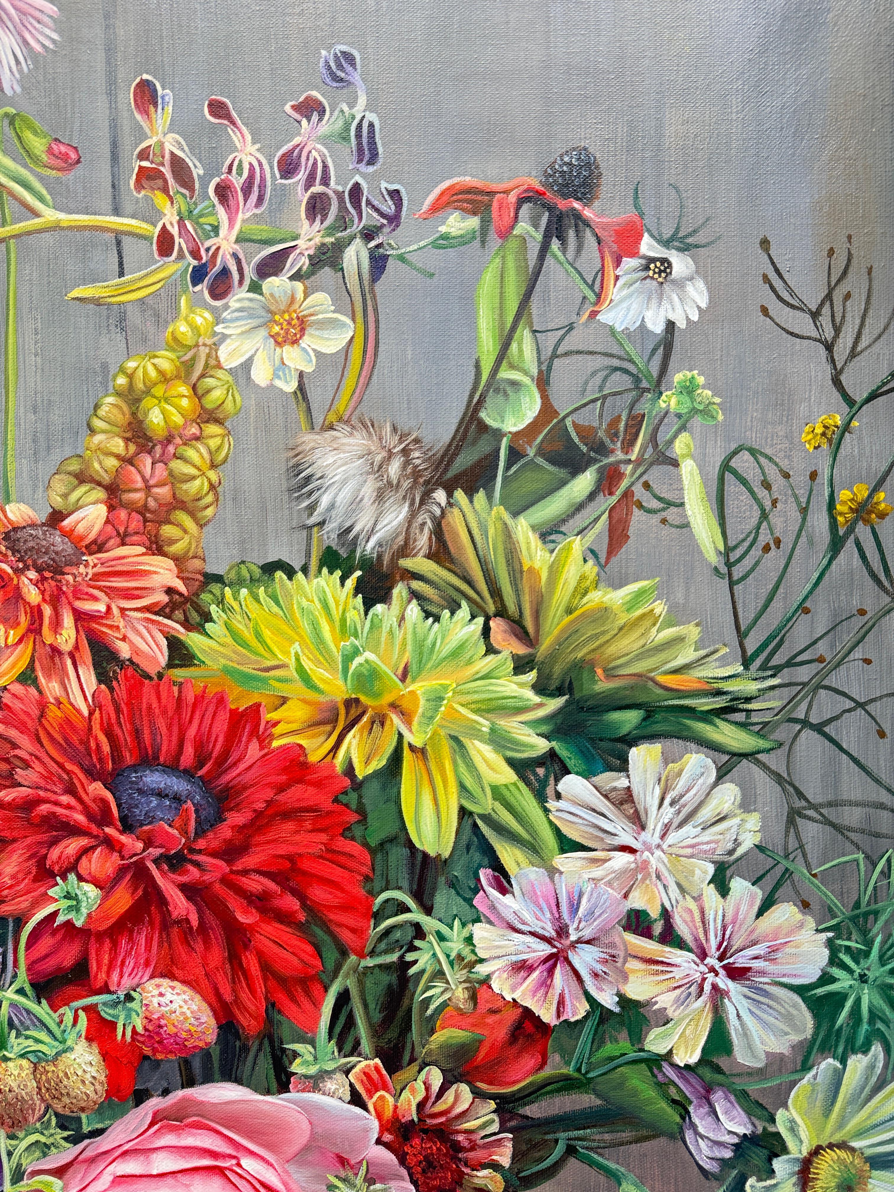 Wir werden zusammen gezogen wie das Licht zum Morgen - KHusslein Blumenstillleben im Angebot 5