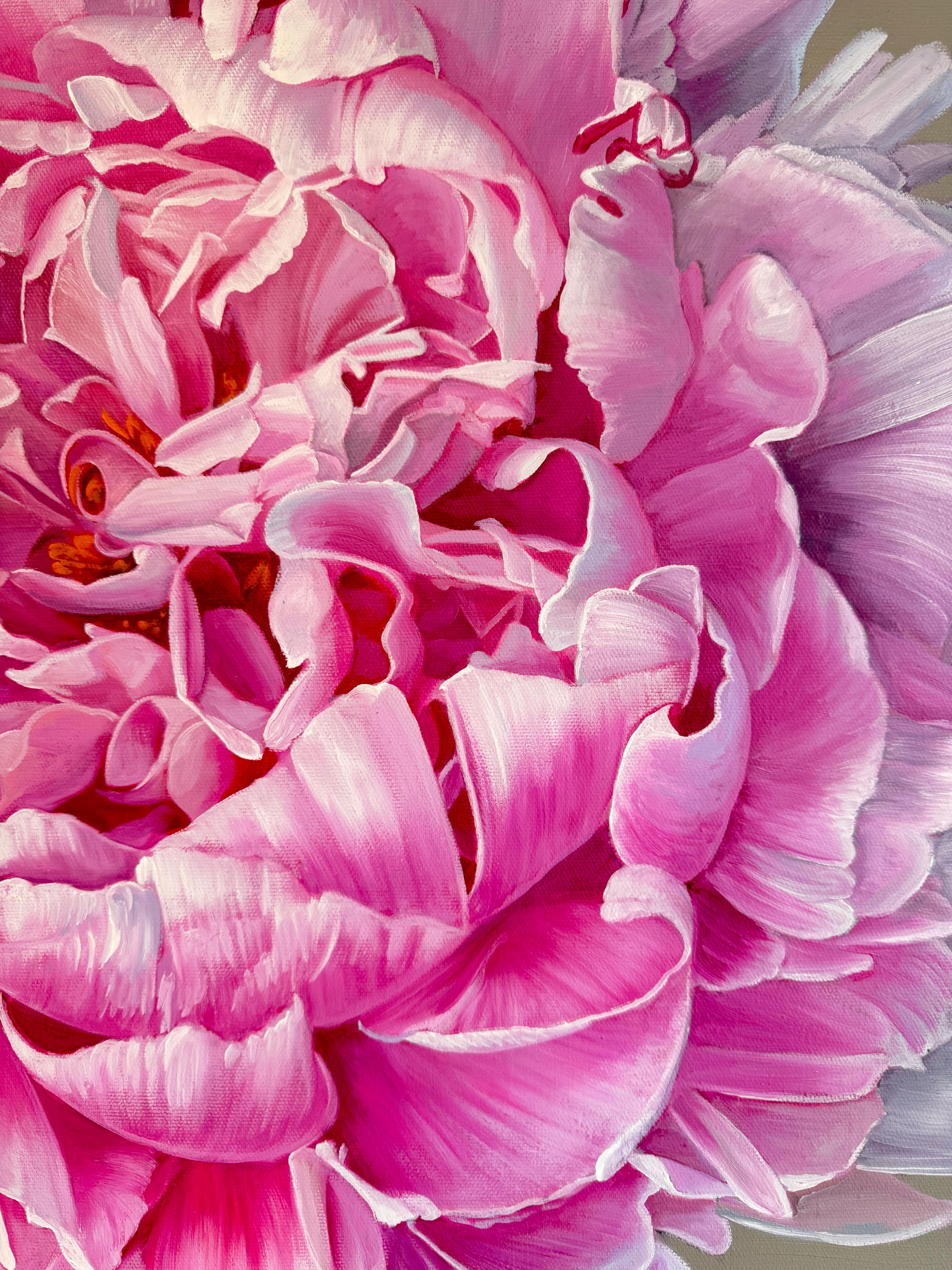 Aimable avec un amour qui était plus que l'amour - K Husslein Flower Still life - Marron Landscape Painting par Katharina Husslein