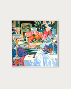 What my Lips have tasted by K.Husslein Impasto Dinner Food Table Painting