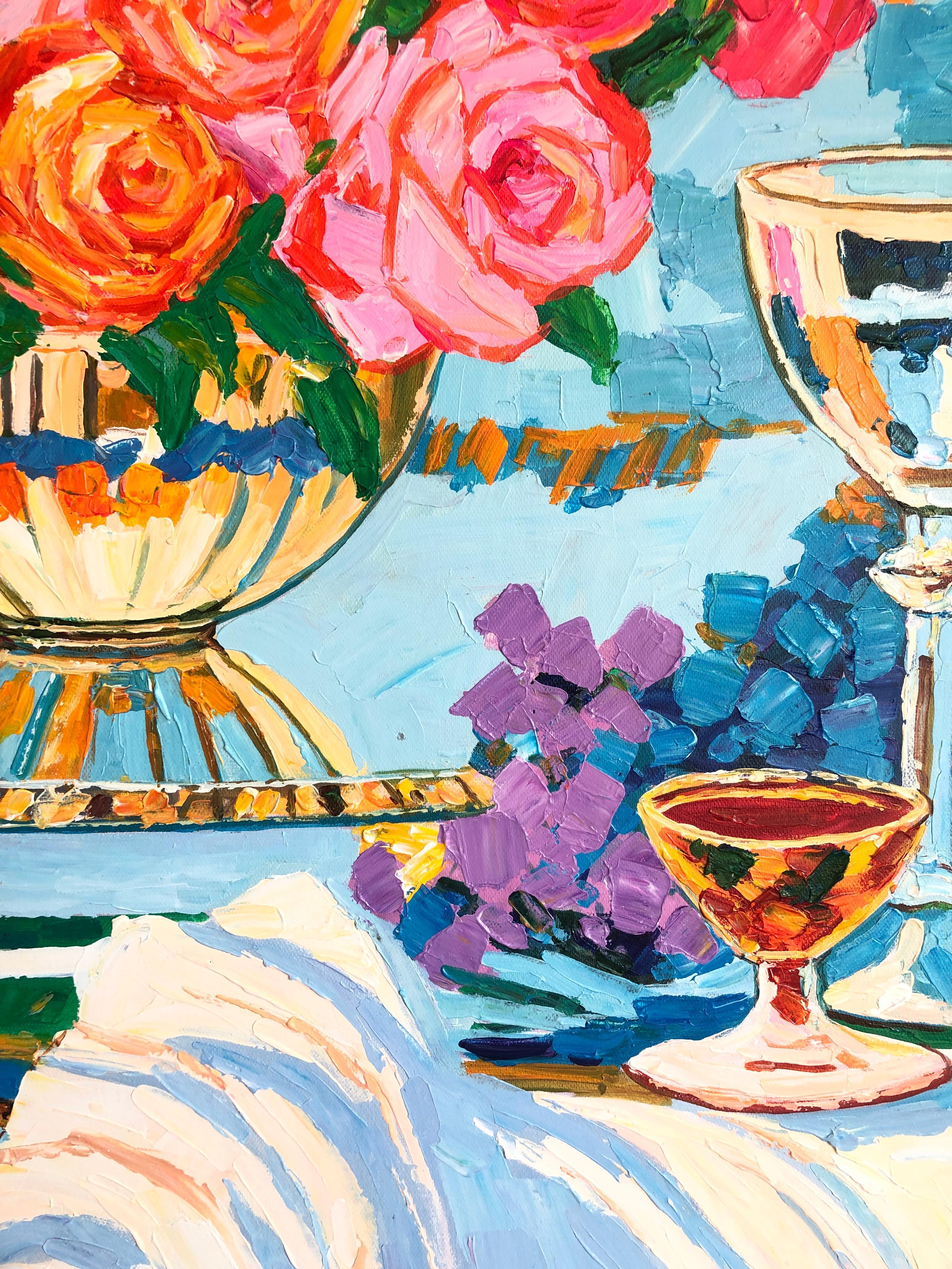 What my Lips have tasted by K.Husslein Impasto, Esstisch-Gemälde, Impasto im Angebot 1