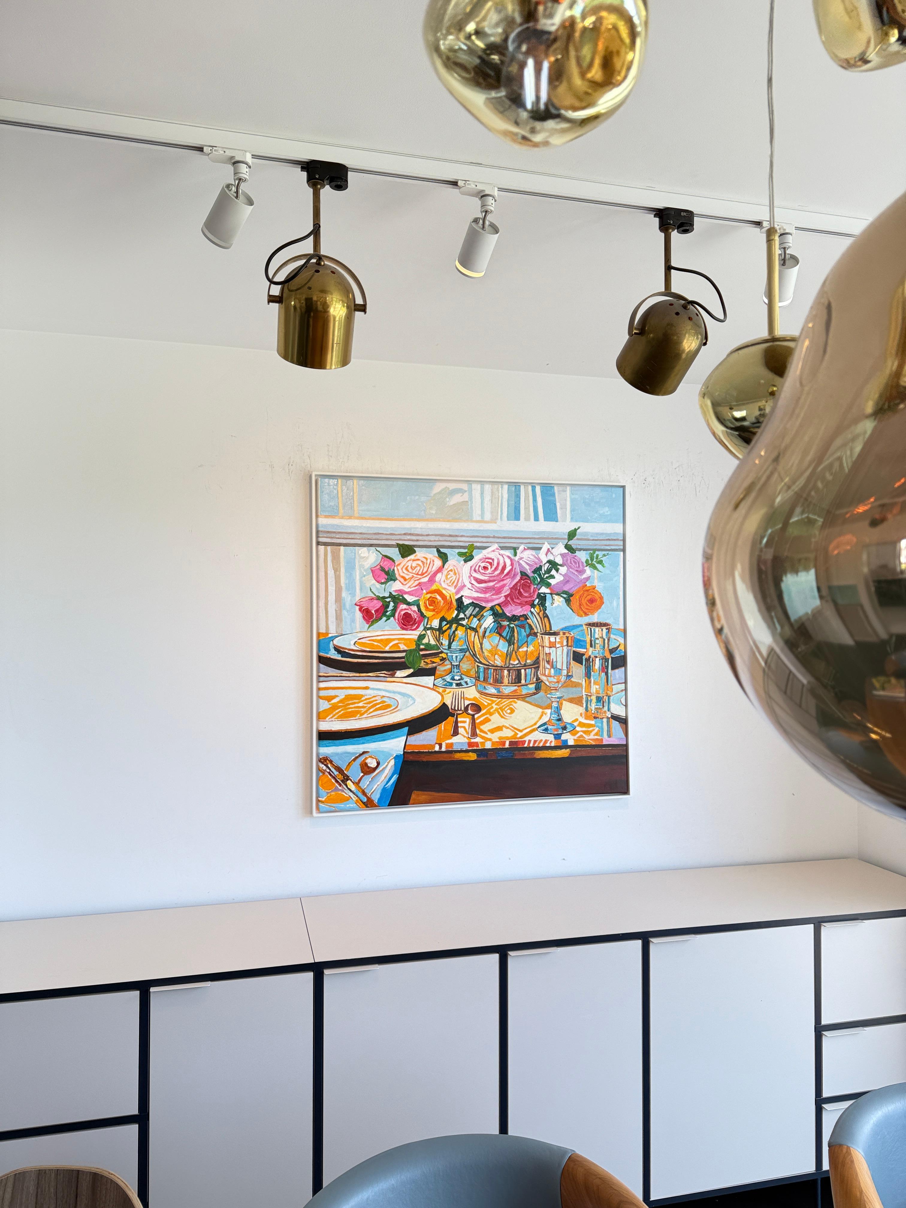 Lo que han probado mis labios - K.Husslein Pintura de mesa con flores al Impasto en venta 8