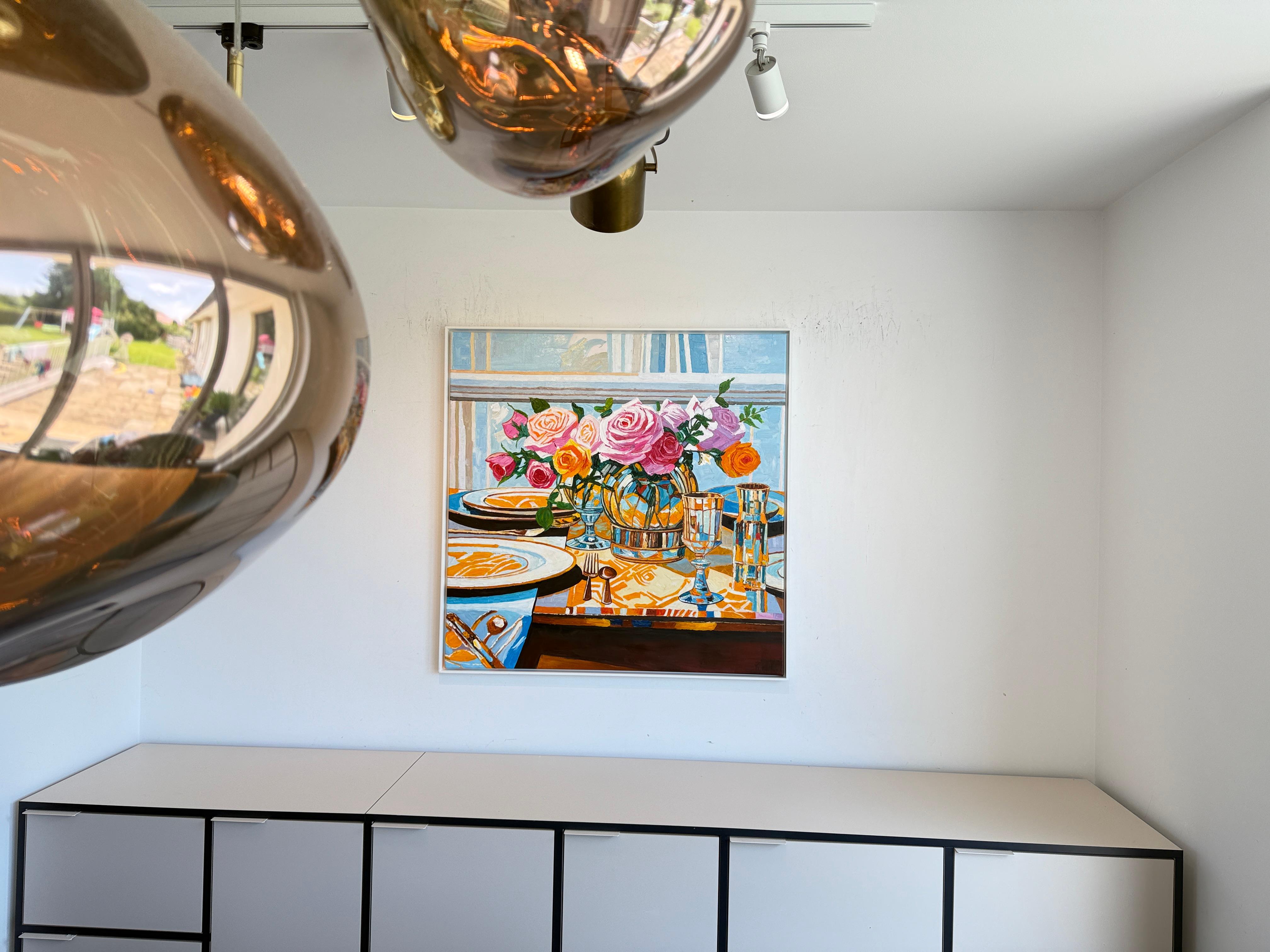 Lo que han probado mis labios - K.Husslein Pintura de mesa con flores al Impasto en venta 12