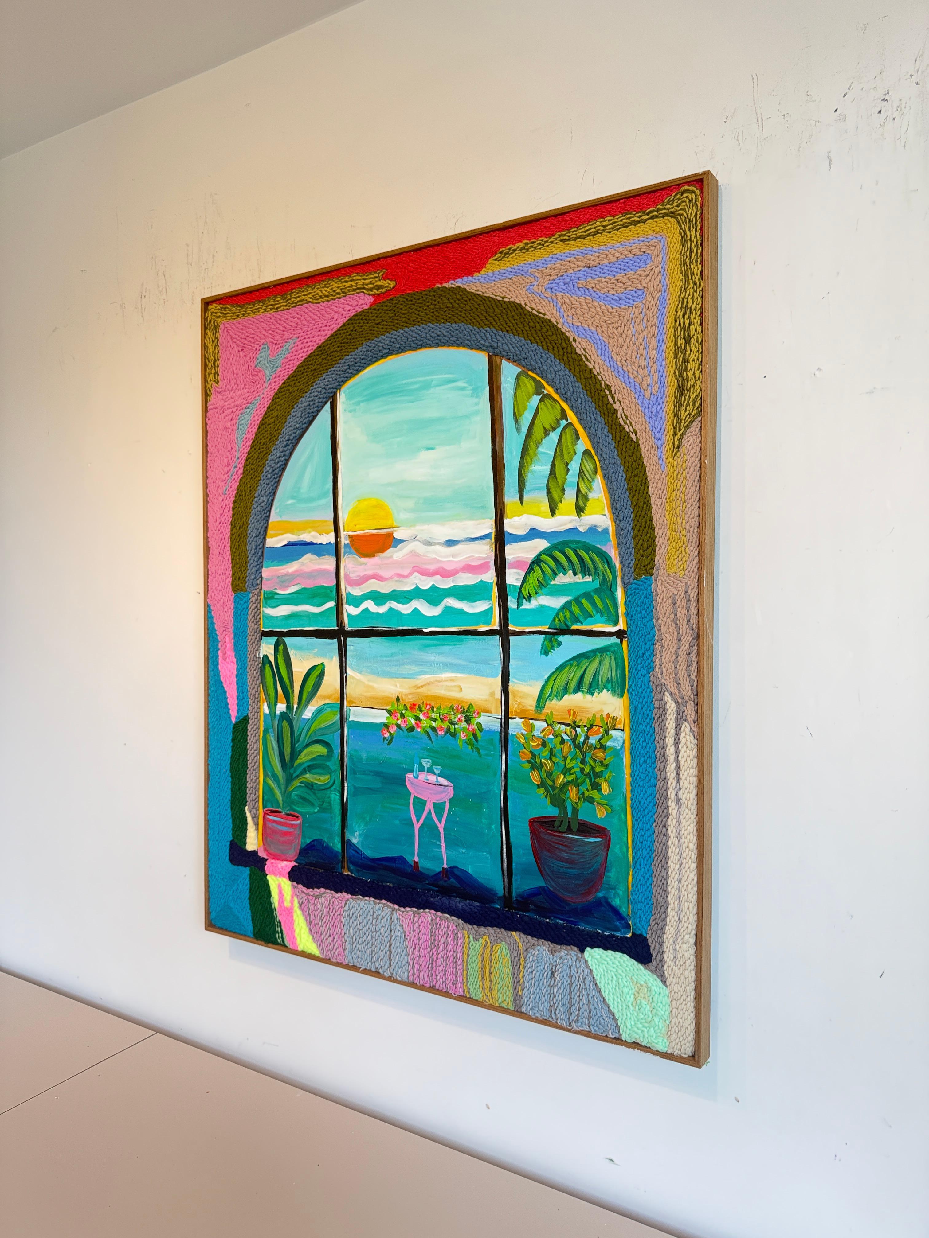 Donde el tiempo se ralentiza - K.Husslein Pintura de paisaje con mechones en venta 5