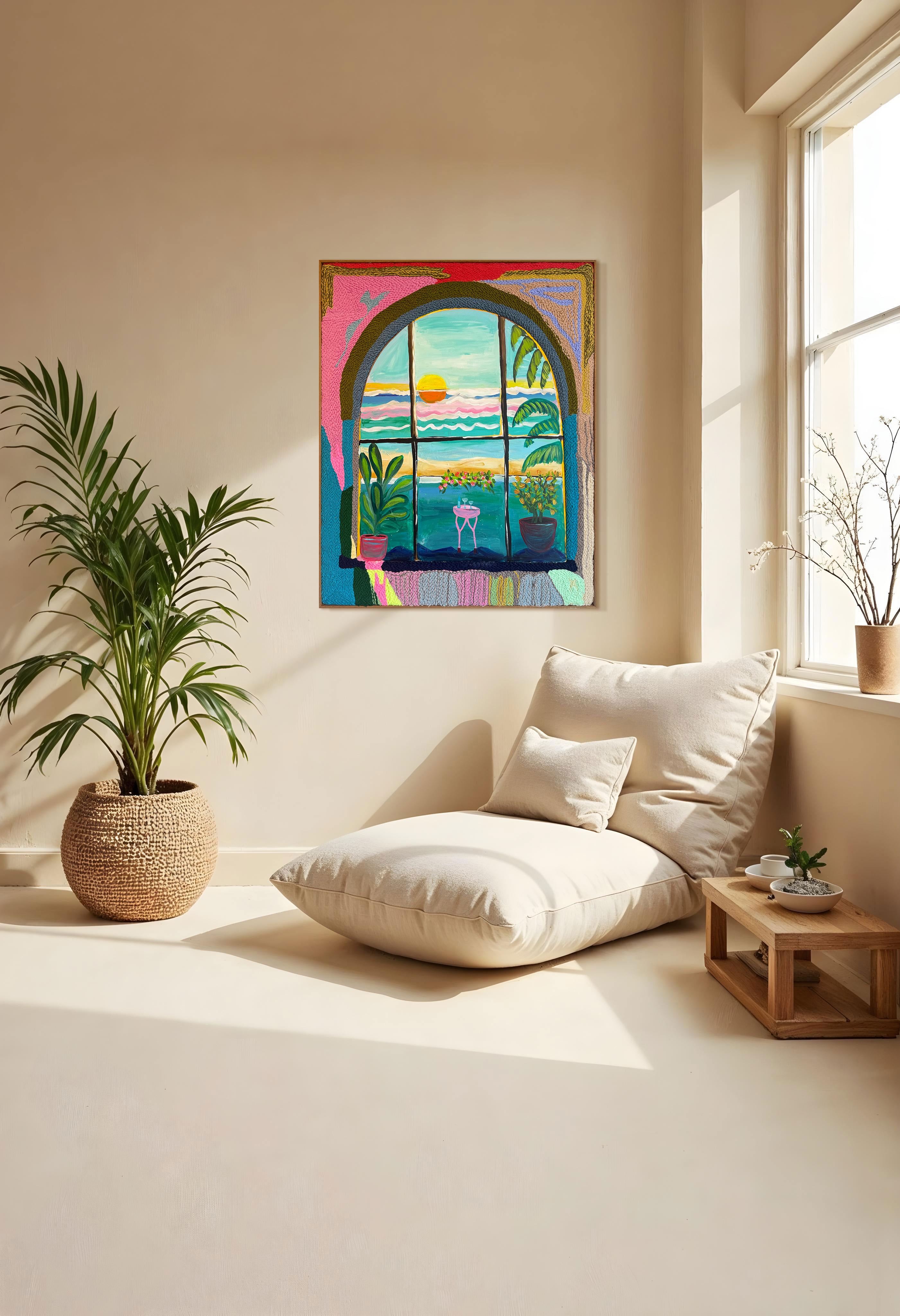 Donde el tiempo se ralentiza - K.Husslein Pintura de paisaje con mechones en venta 14