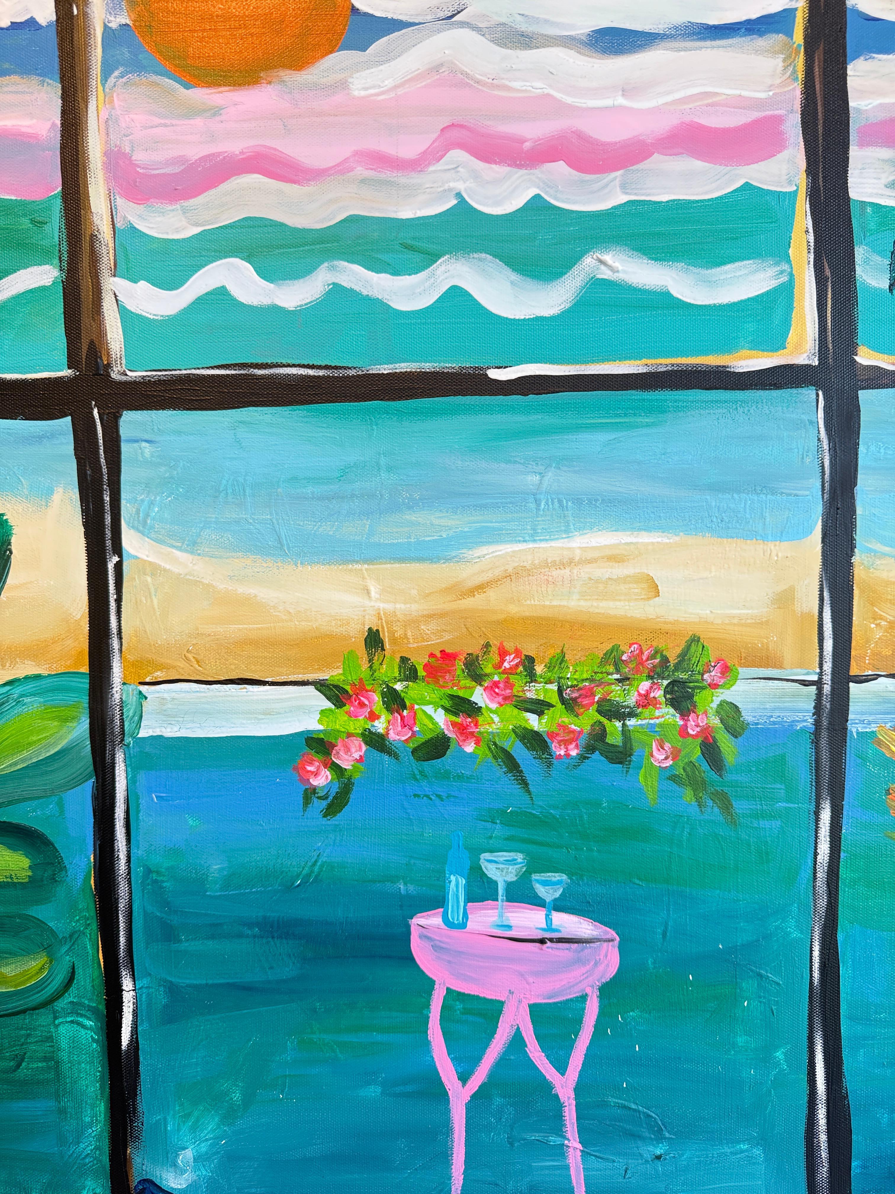 Donde el tiempo se ralentiza - K.Husslein Pintura de paisaje con mechones en venta 1