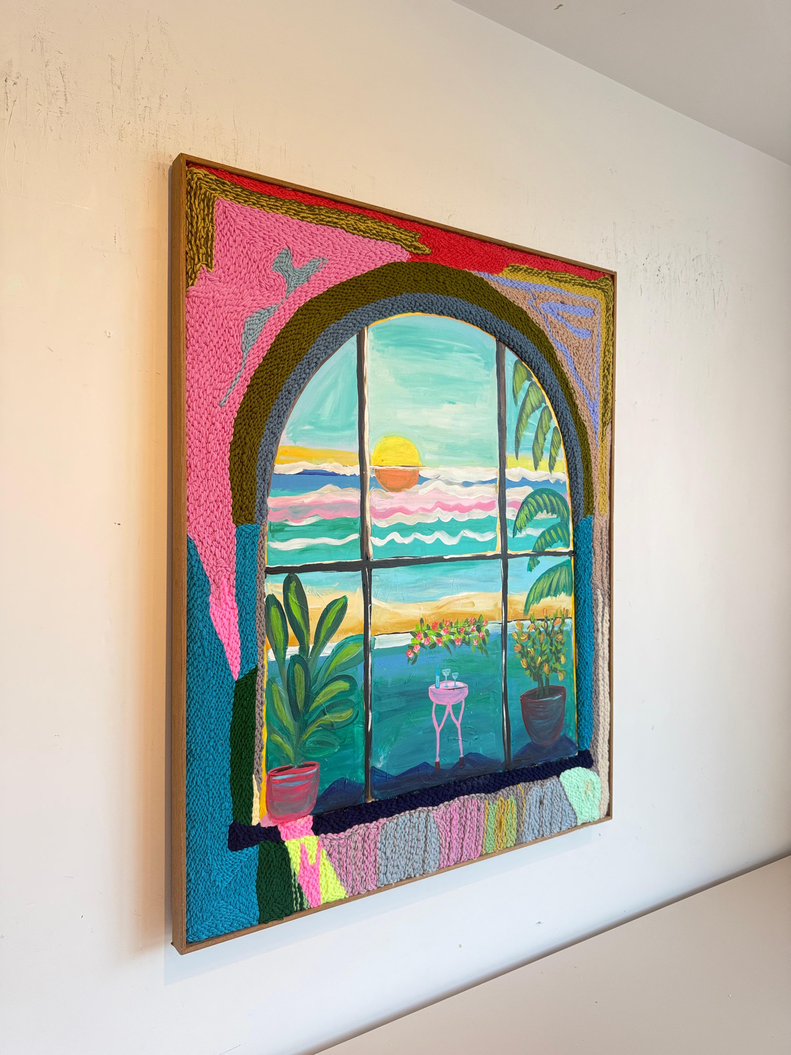 Donde el tiempo se ralentiza - K.Husslein Pintura de paisaje con mechones en venta 4
