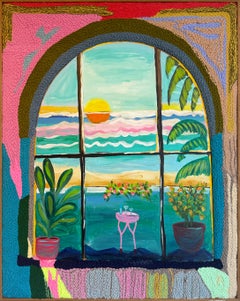 Where time slows - K.Husslein Landscape painting with Tufting