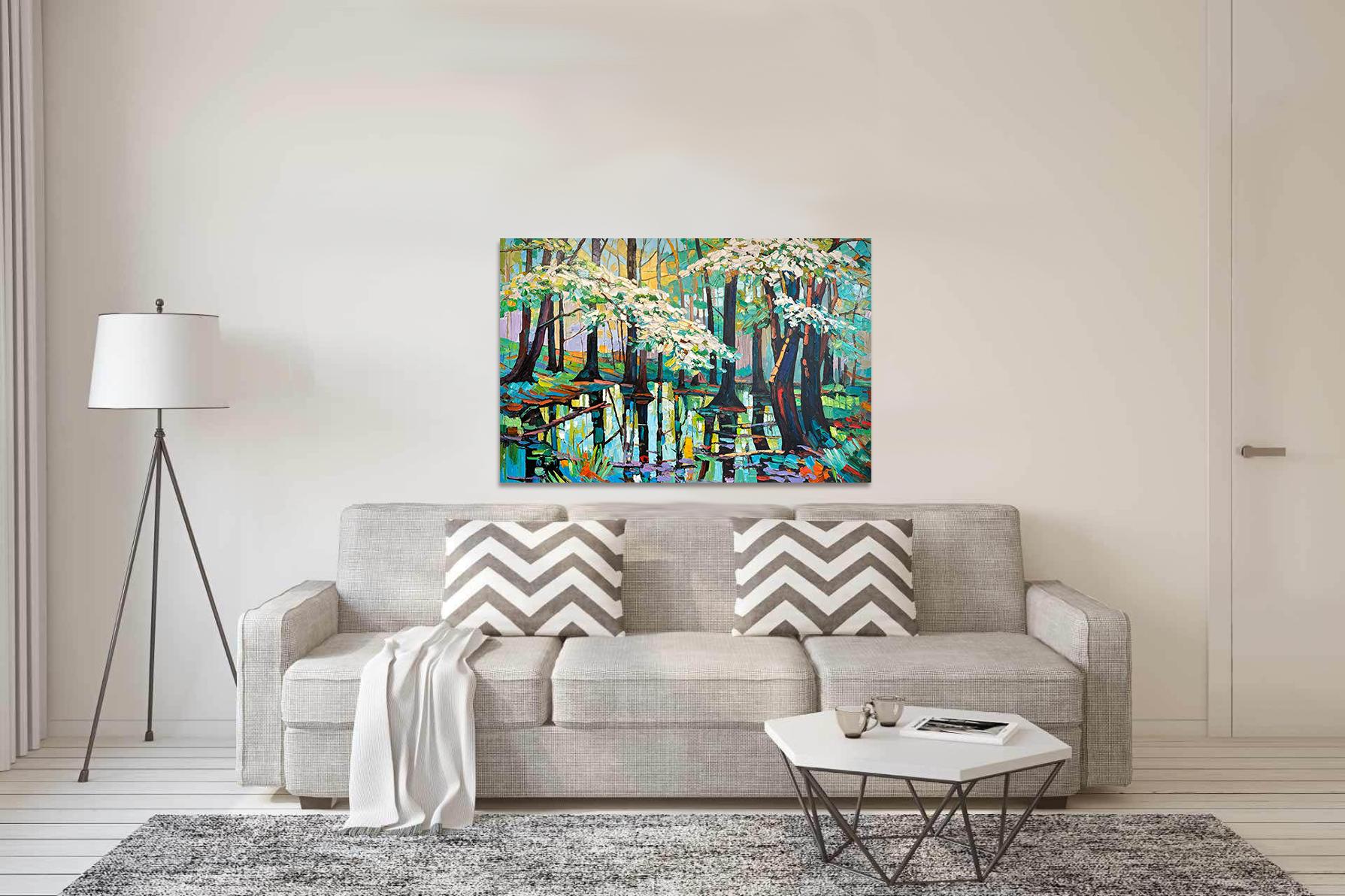 Whispers of the Forest - Katharina Husslein Impasto Oil Landscape Painting For Sale 12