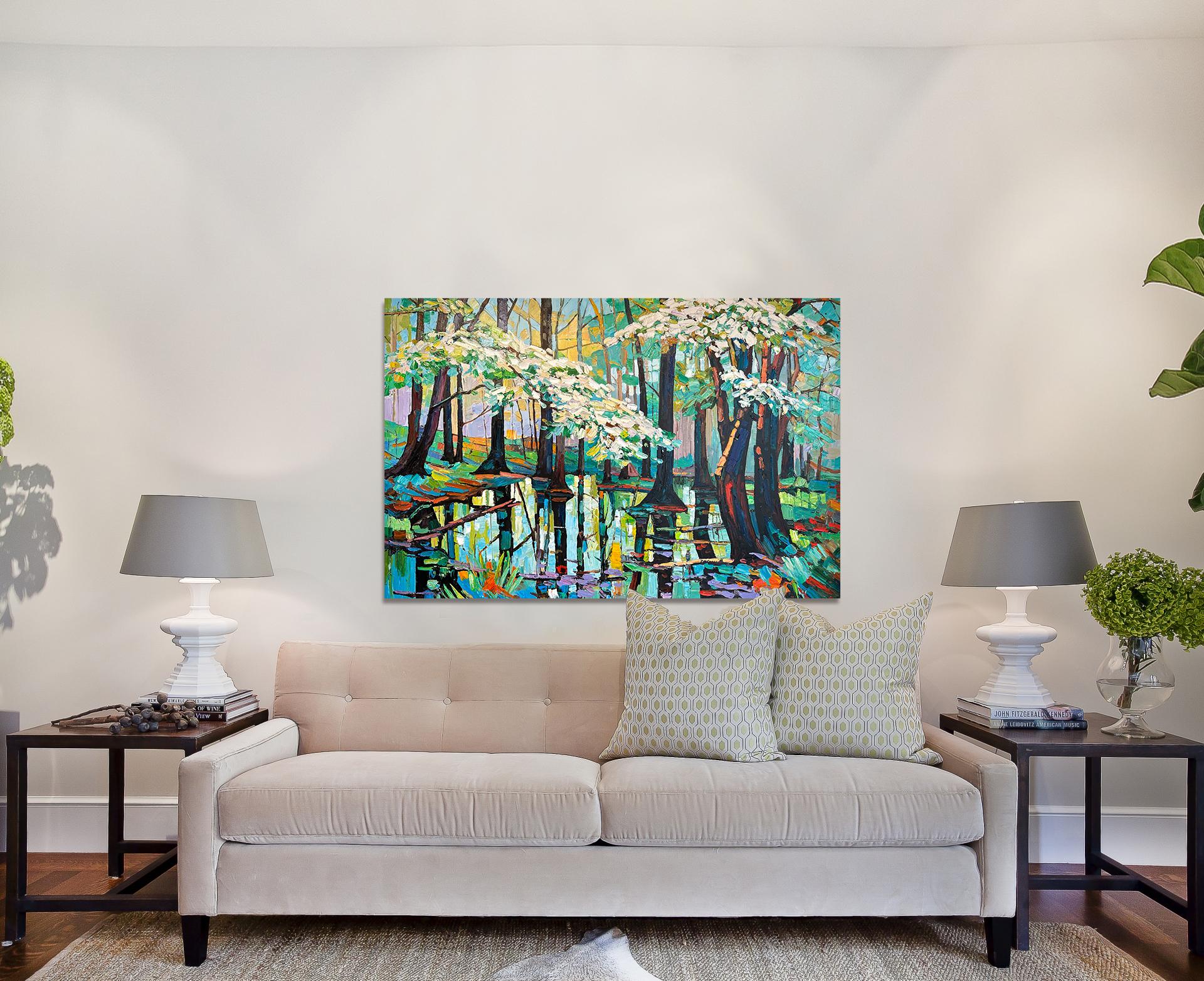 Whispers of the Forest - Katharina Husslein Impasto Oil Landscape Painting For Sale 8