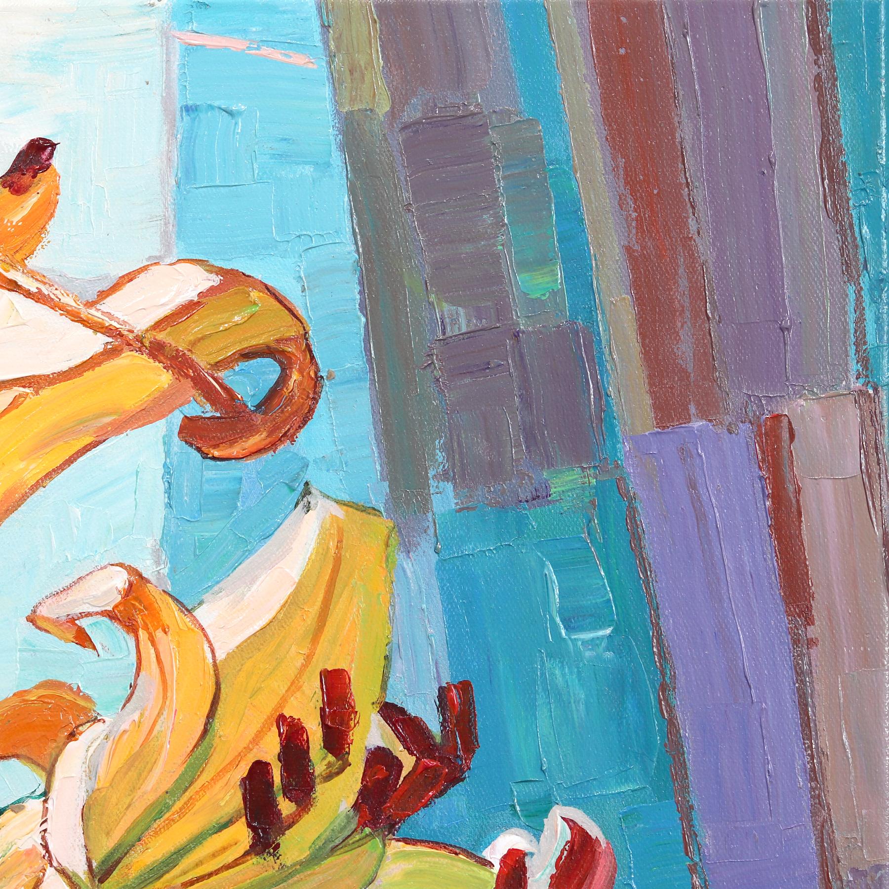 You Are My Home - Colorful Textural Floral Still Life Oil Painting For Sale 2
