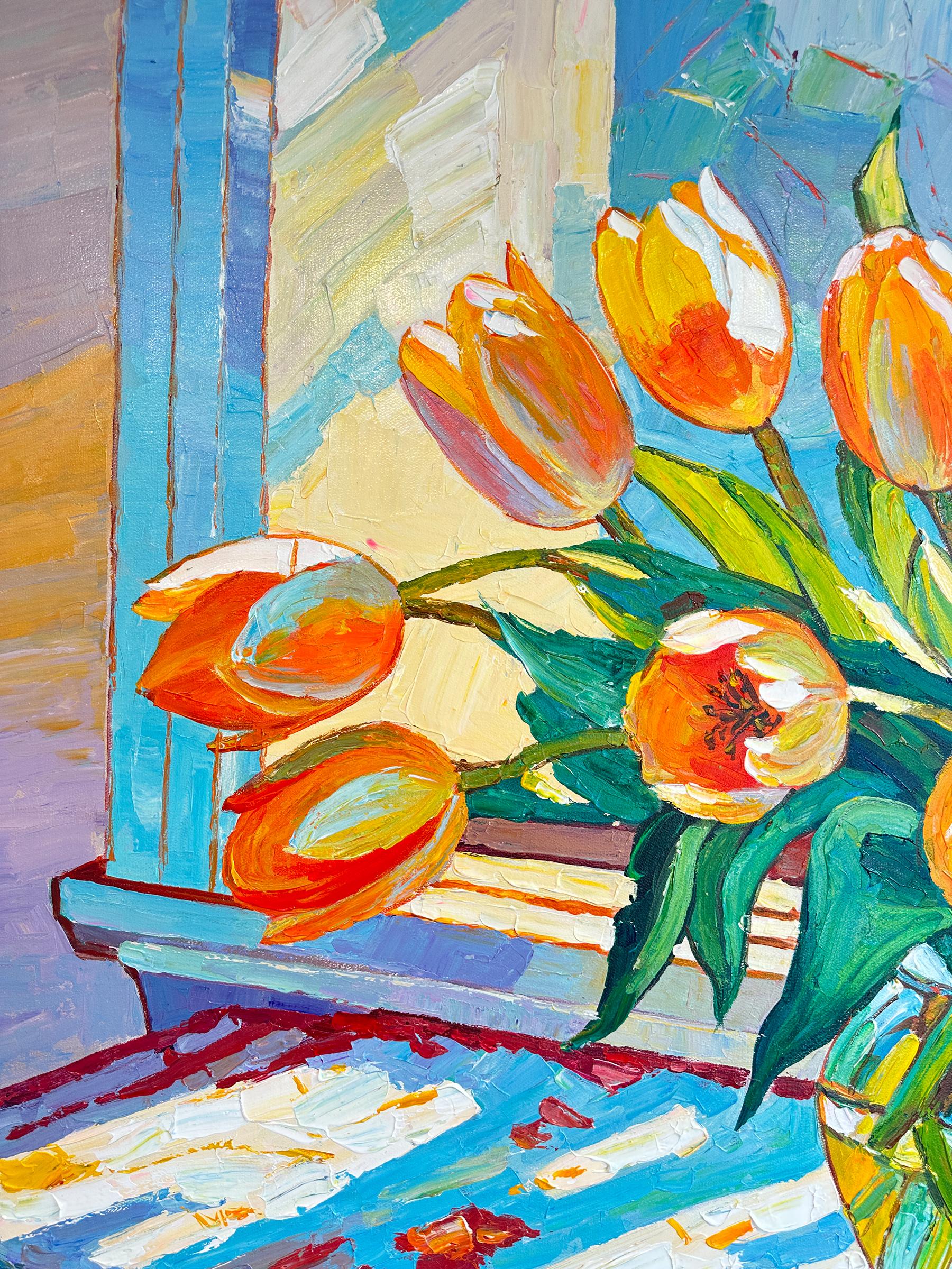 Eres mi sol -  por K. Husslein Impasto Flor Pintura impresionista 7