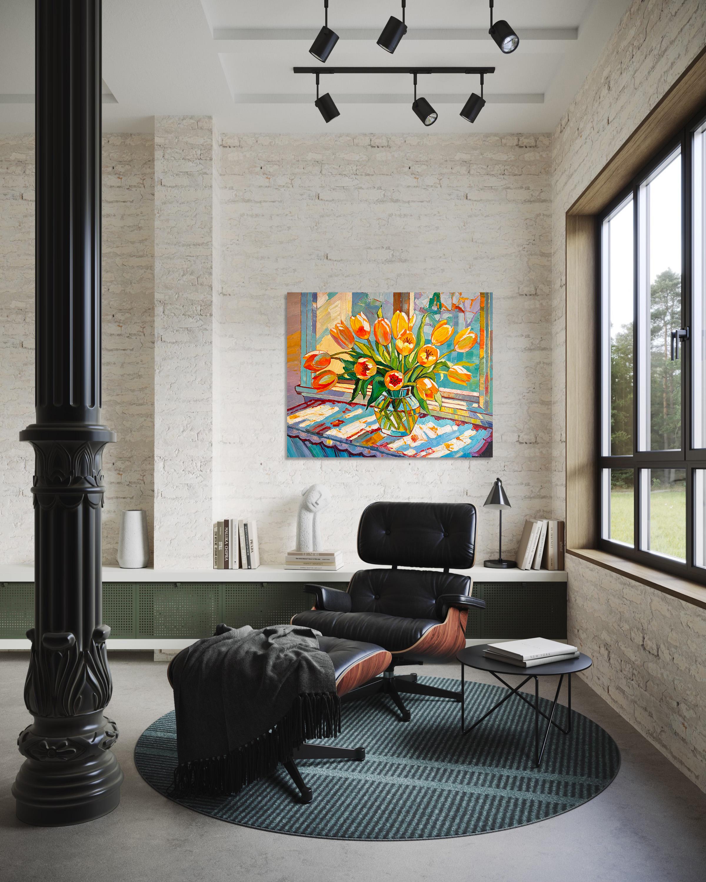 Eres mi sol -  por K. Husslein Impasto Flor Pintura impresionista 8