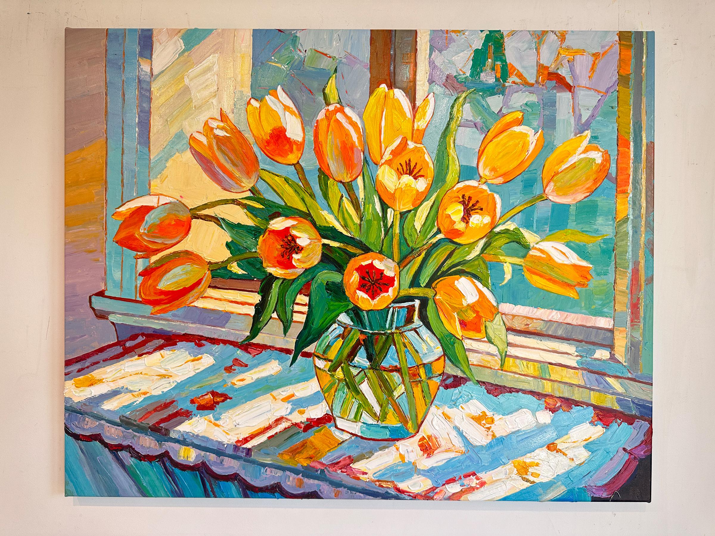 Eres mi sol -  por K. Husslein Impasto Flor Pintura impresionista - Painting de Katharina Husslein
