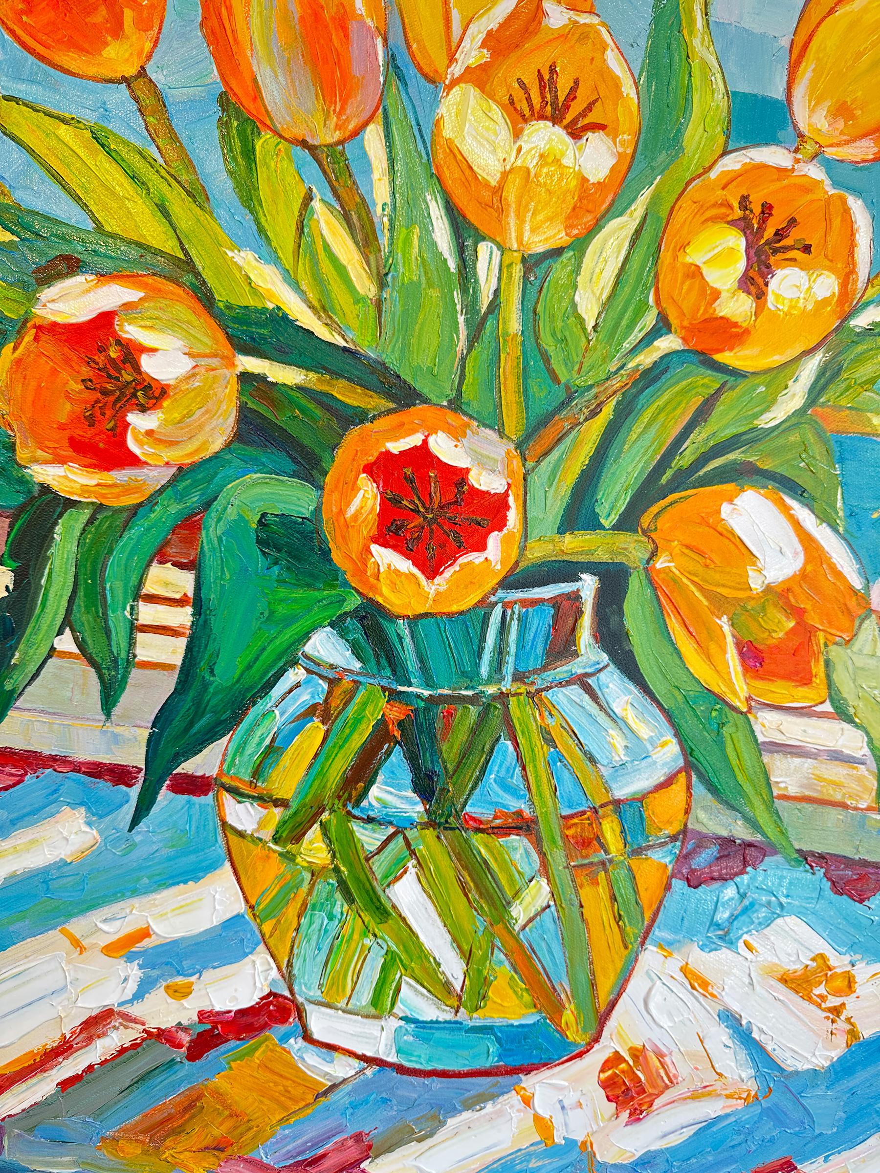 Eres mi sol -  por K. Husslein Impasto Flor Pintura impresionista - Landscape Painting Marrón de Katharina Husslein