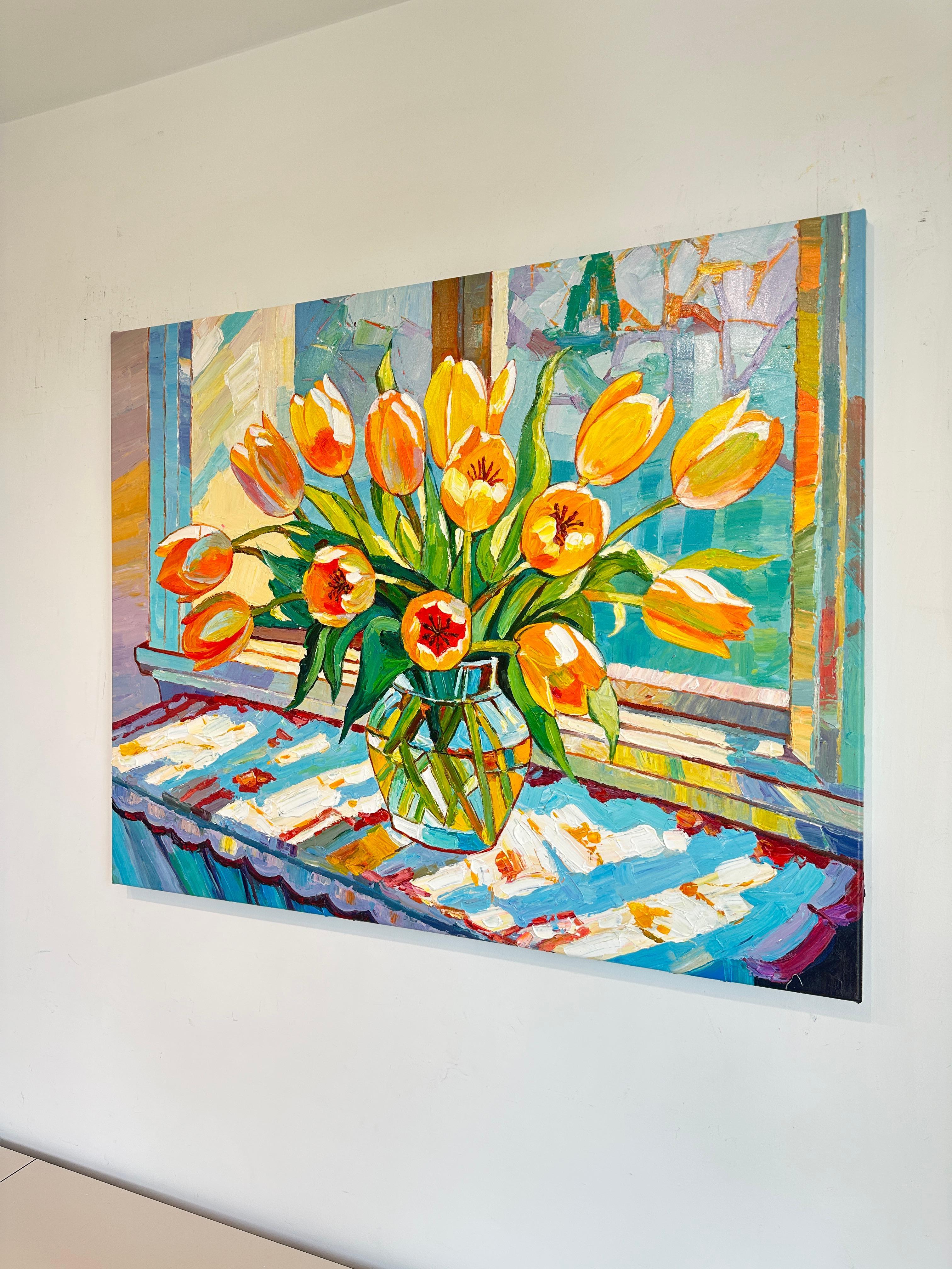 Eres mi sol -  por K. Husslein Impasto Flor Pintura impresionista 1
