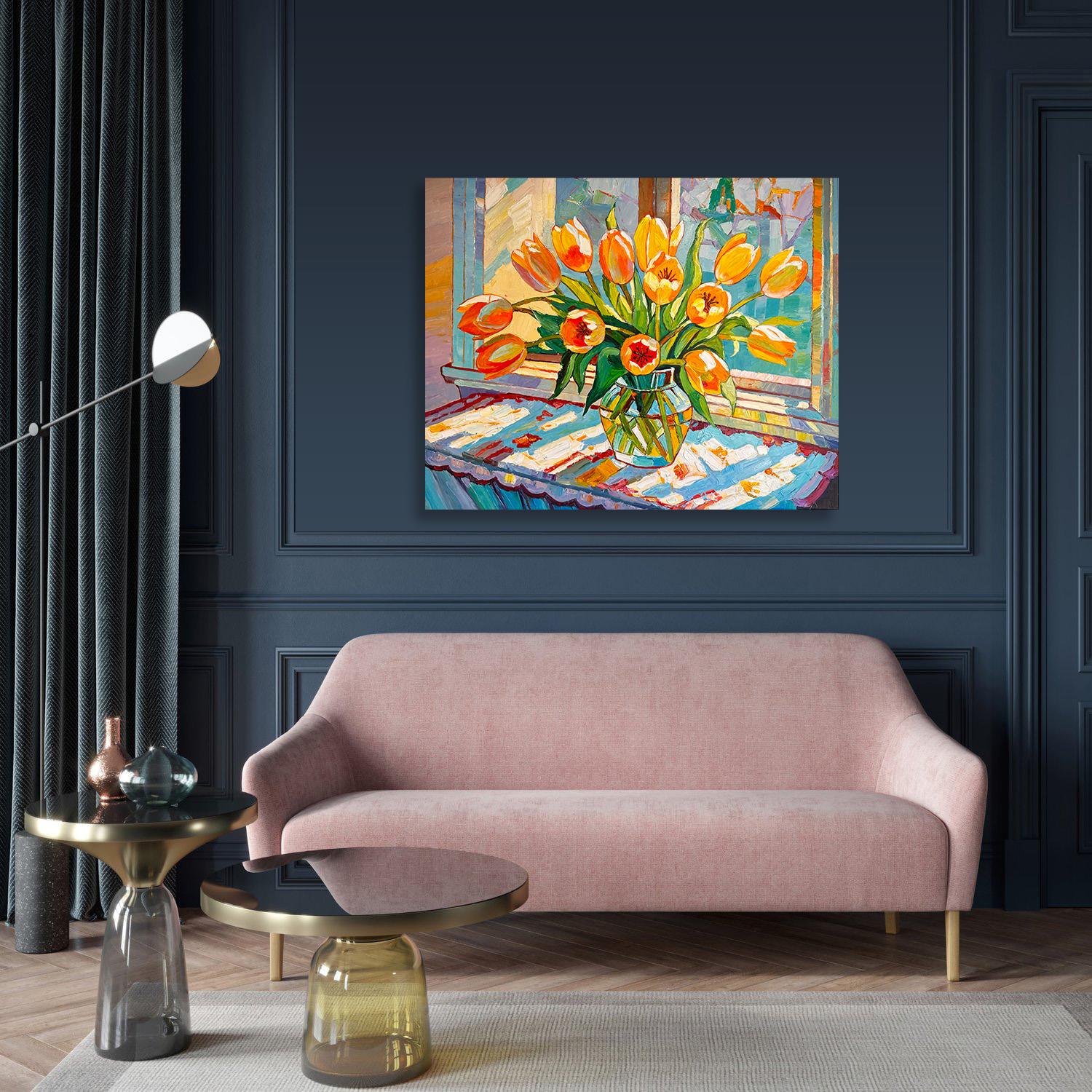 Eres mi sol -  por K. Husslein Impasto Flor Pintura impresionista 3