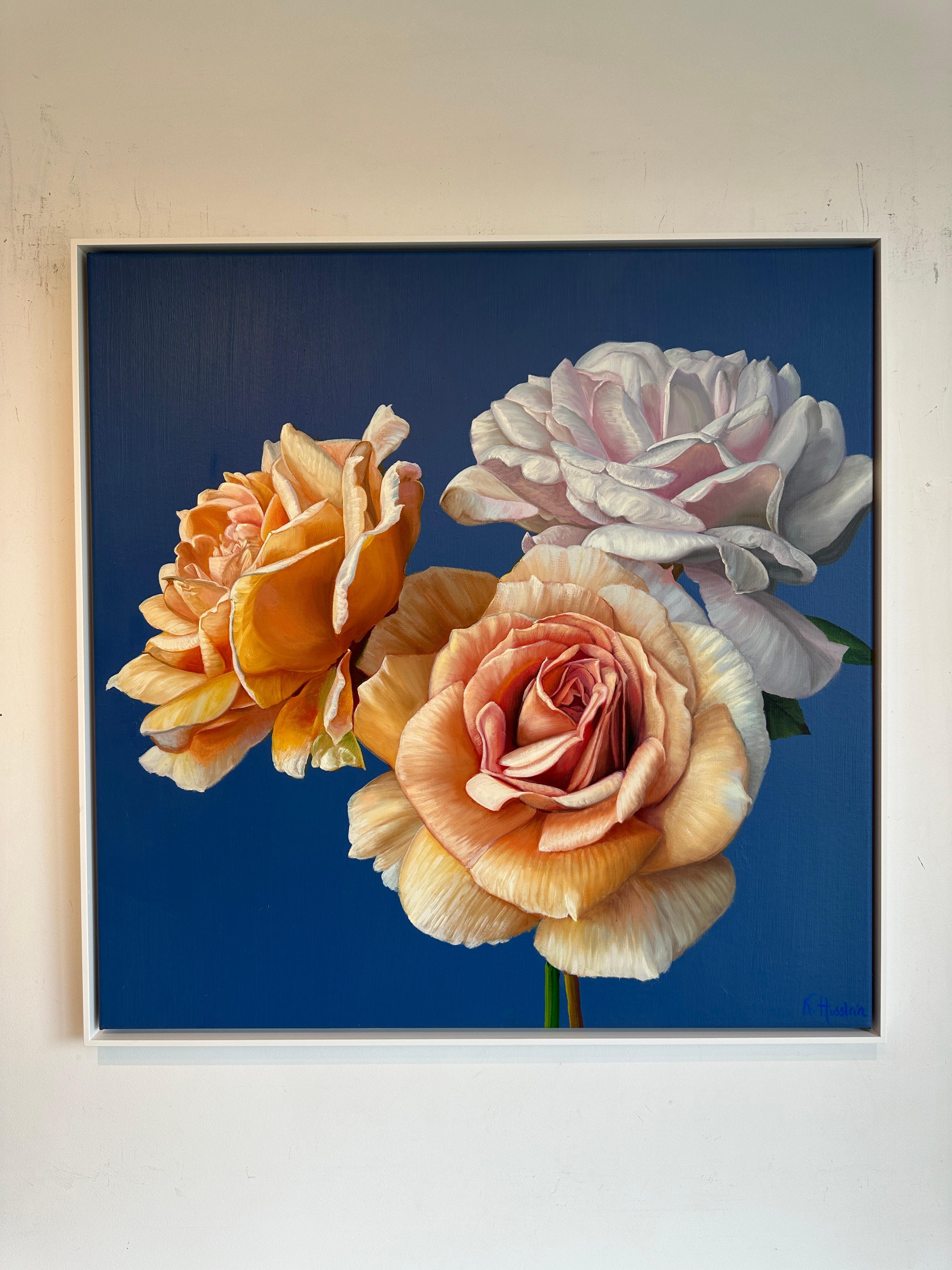 You intoxicate me with your eyes - K.Husslein Hyperrealistisches Stillleben (Violett), Landscape Painting, von Katharina Husslein