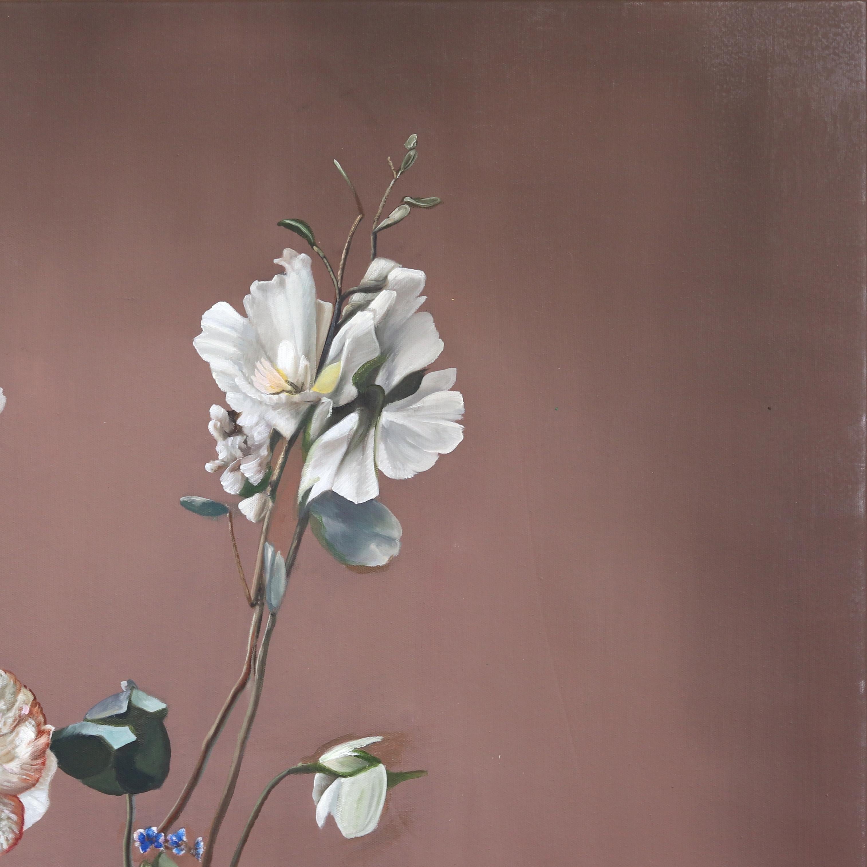 You May Love on Through Love's Eternity - Colorful Floral Still Life Painting For Sale 5
