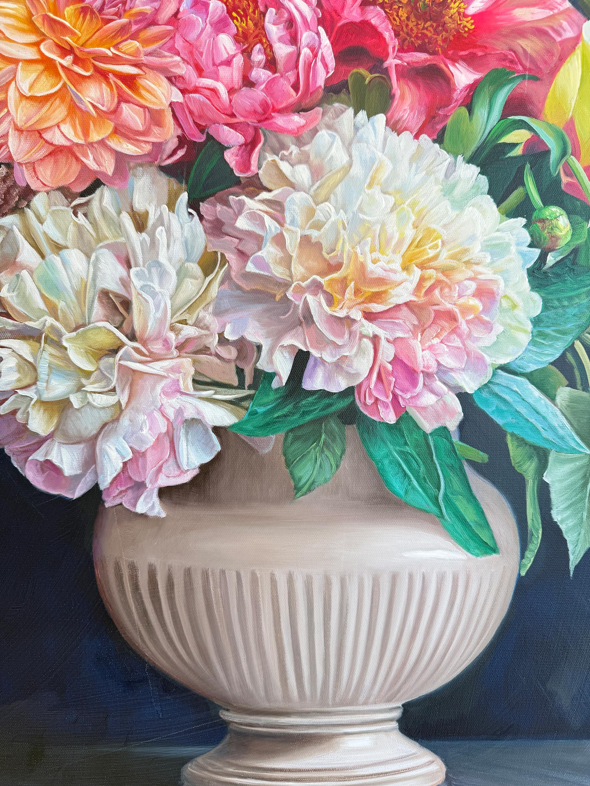 You open always petal by petal - K Husslein Botanical Hyperrealistic Still life For Sale 8