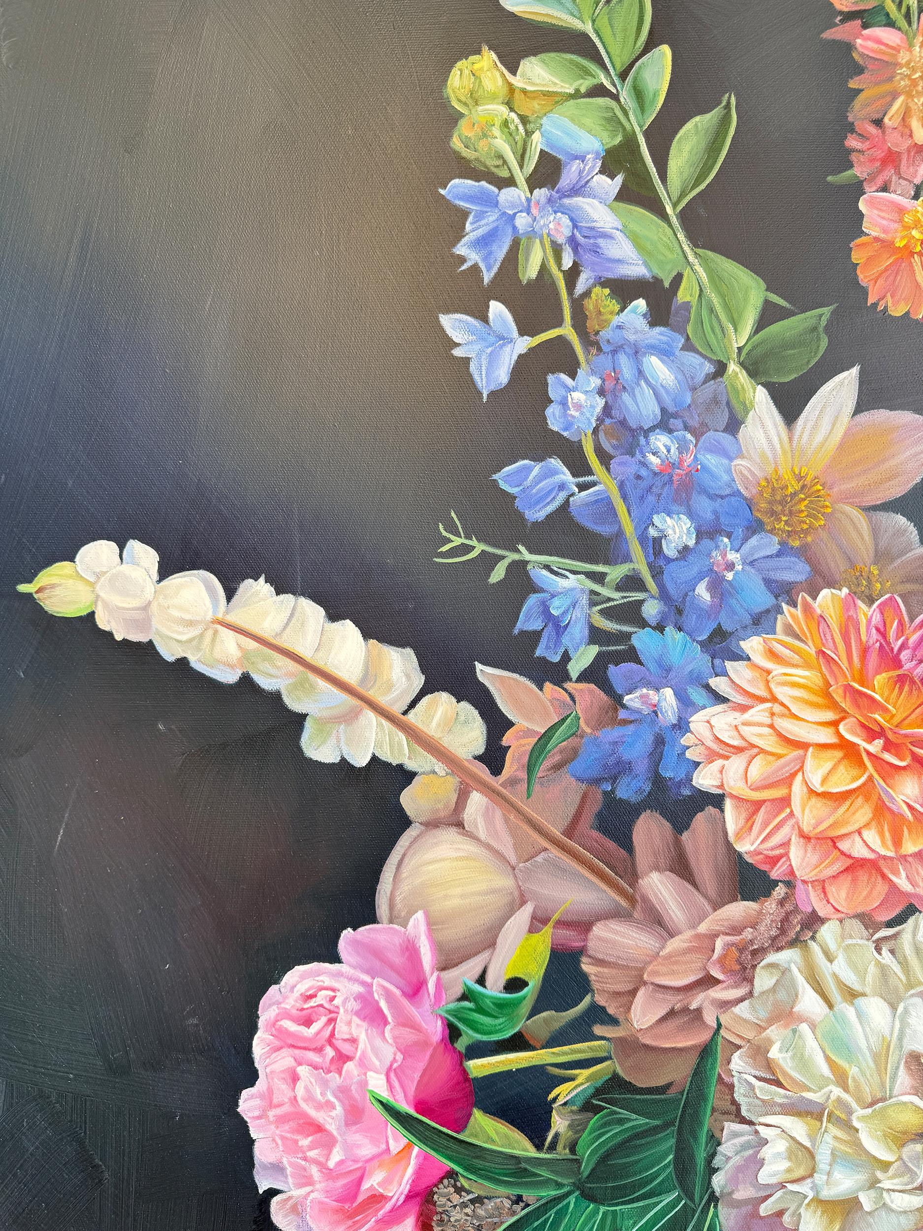 You open always petal by petal - K Husslein Botanical Hyperrealistic Still life For Sale 10