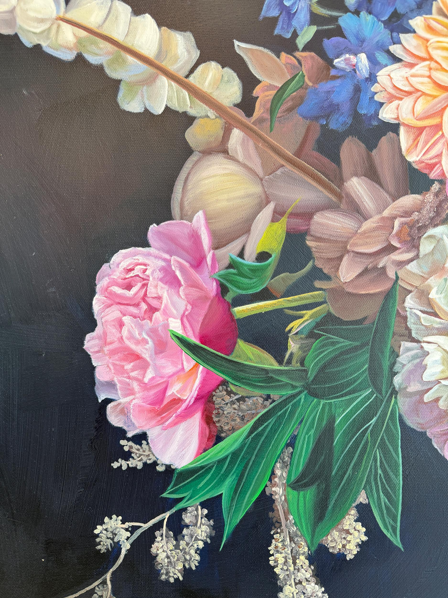 You open always petal by petal - K Husslein Botanical Hyperrealistic Still life For Sale 12