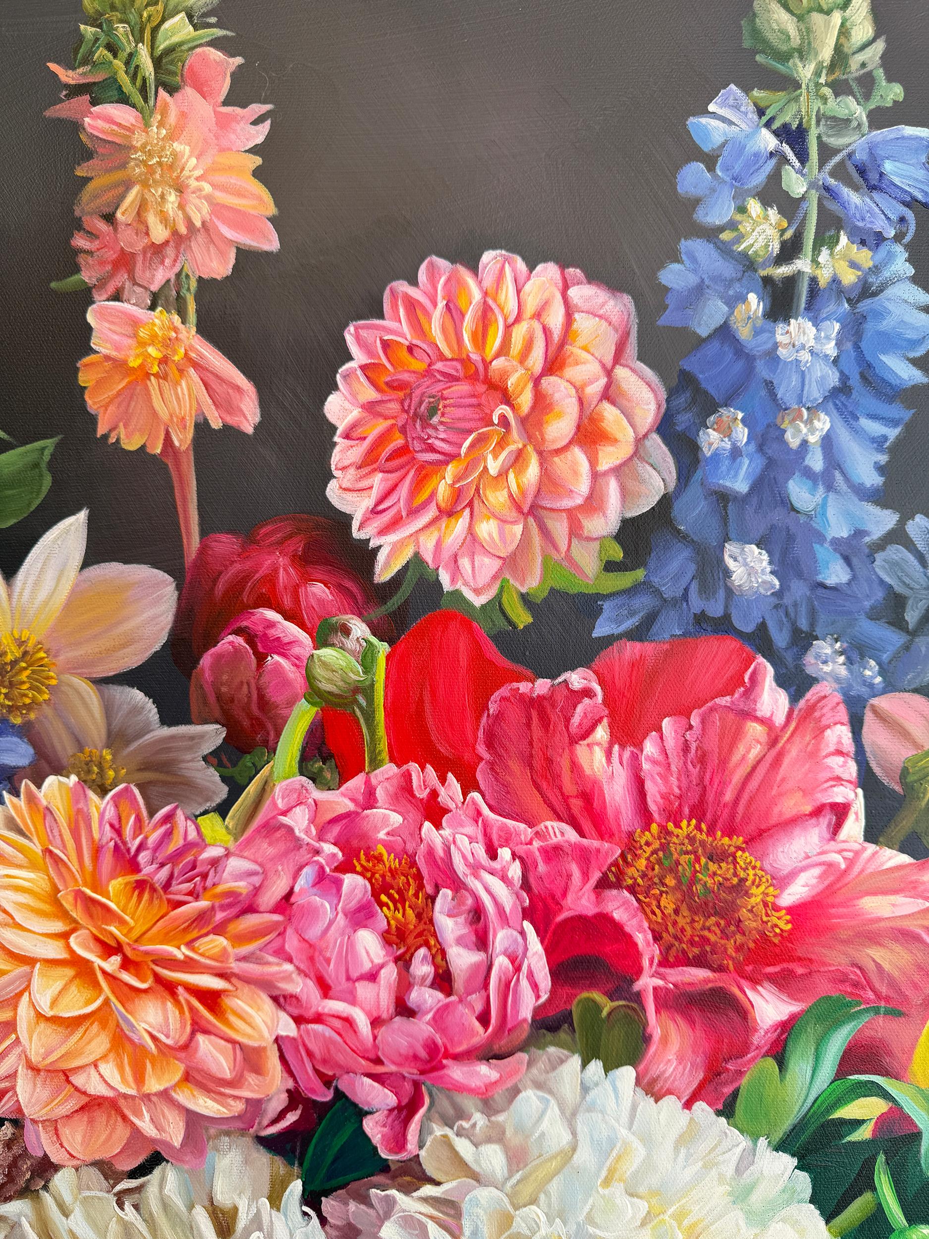 You open always petal by petal - K Husslein Botanical Hyperrealistic Still life For Sale 14