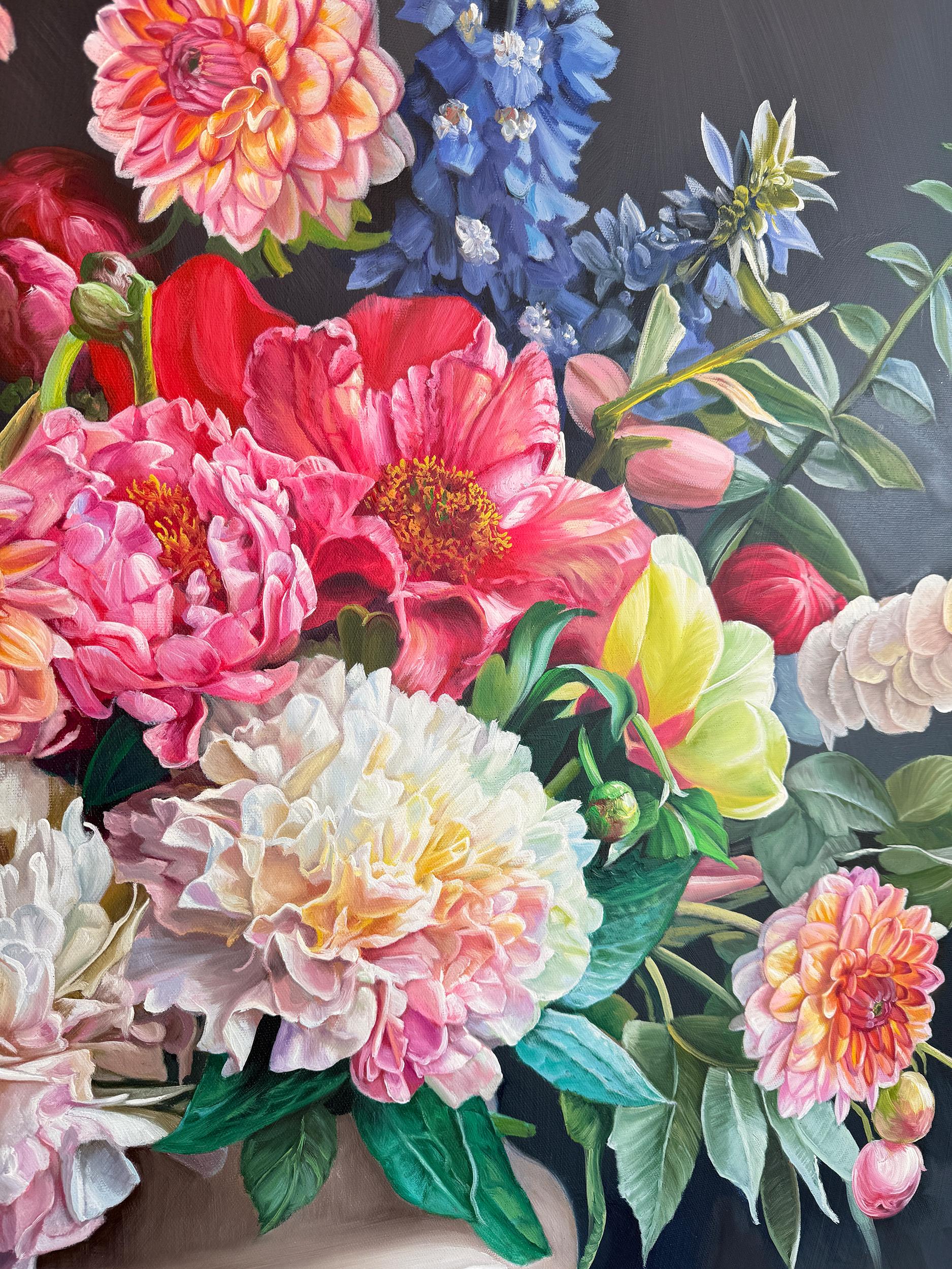 You open always petal by petal - K Husslein Botanical Hyperrealistic Still life For Sale 15