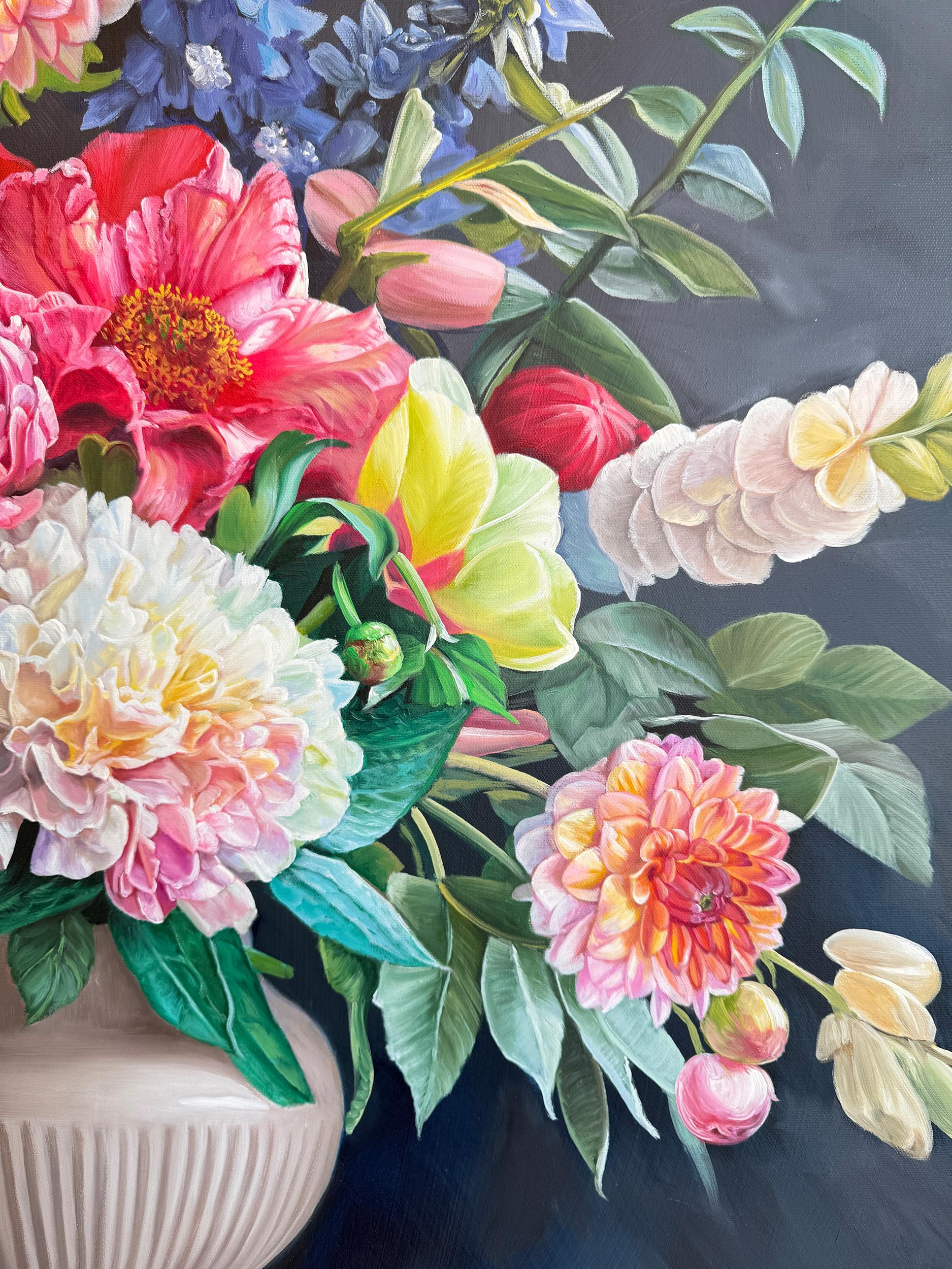 You open always petal by petal - K Husslein Botanical Hyperrealistic Still life For Sale 1