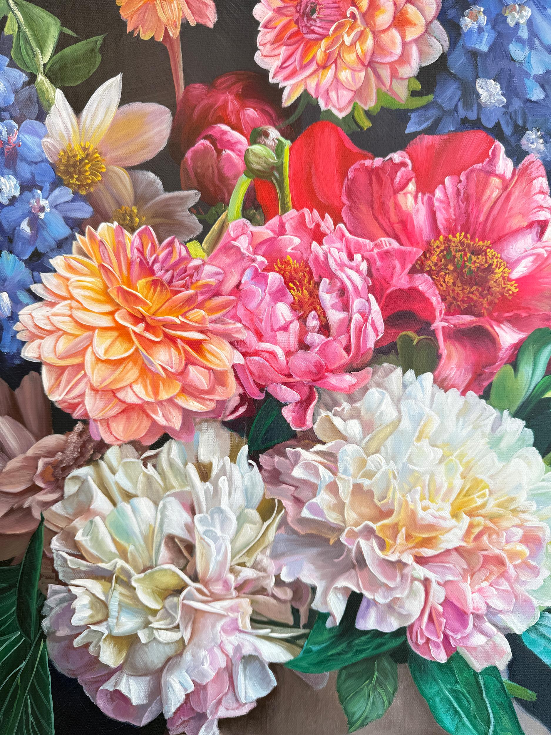 You open always petal by petal - K Husslein Botanical Hyperrealistic Still life For Sale 3